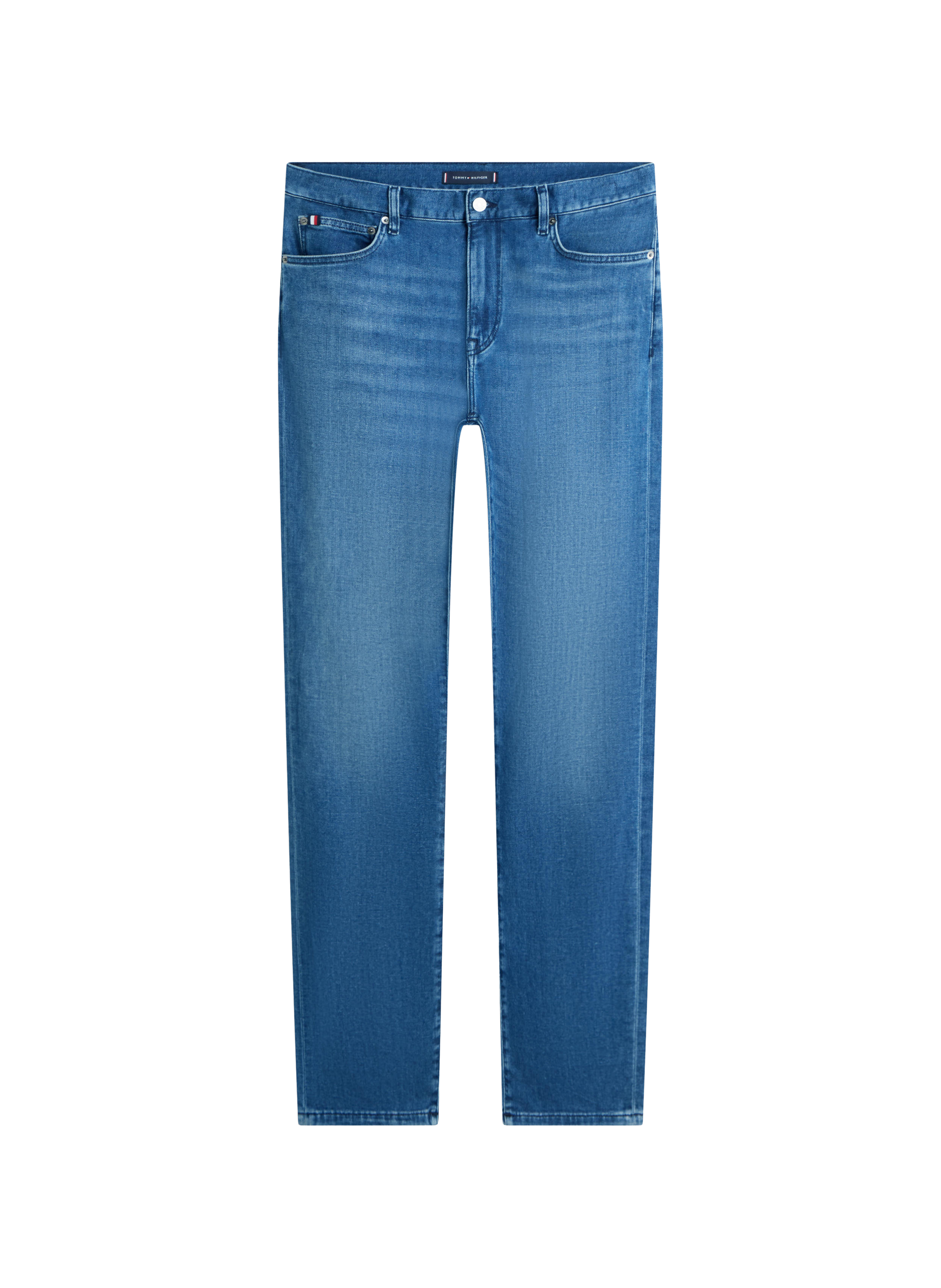 Jean slim droit Denton en coton mélangé TOMMY HILFIGER Bleu