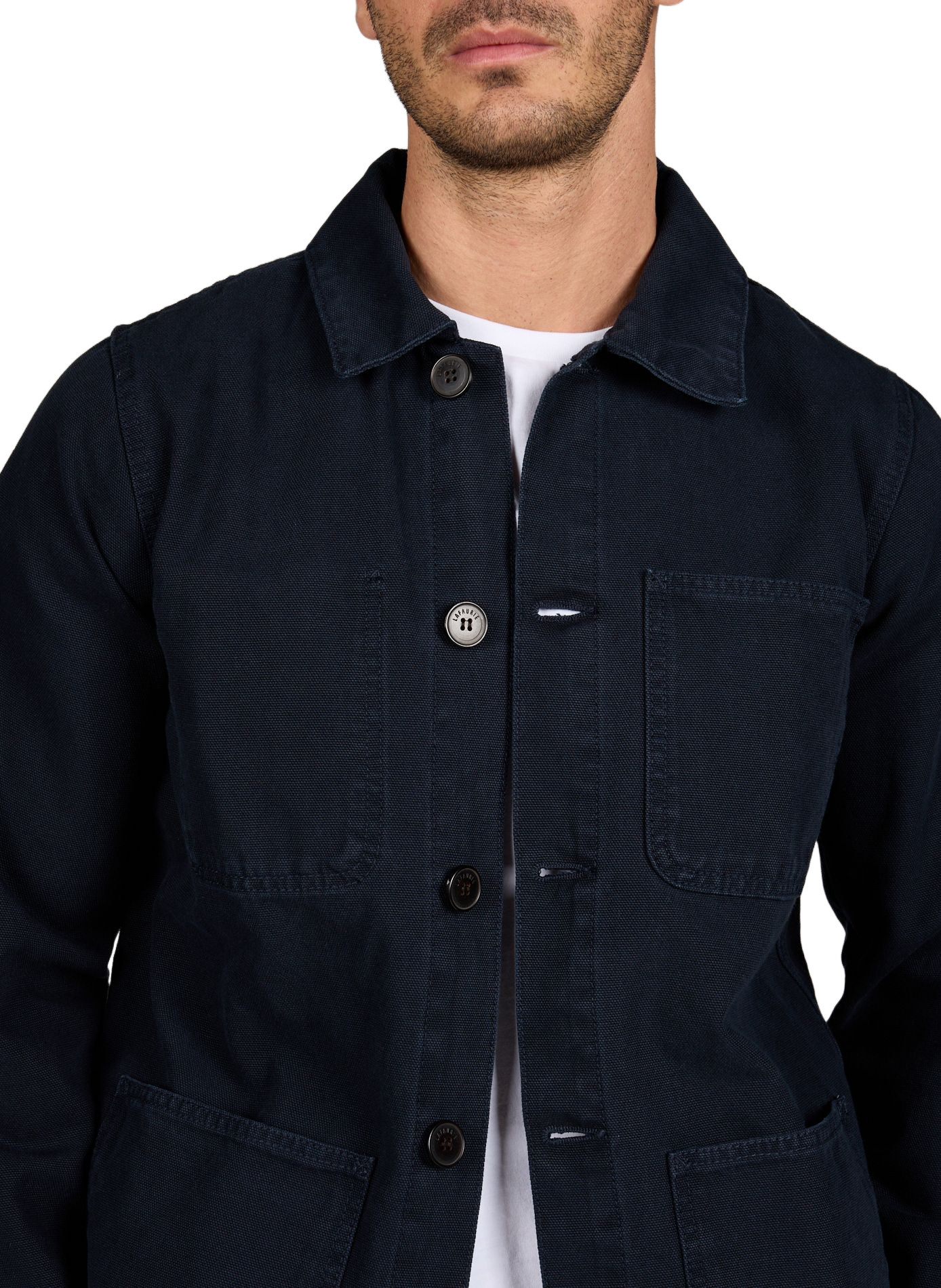 Veste col tailleur en coton LAFAURIE Bleu