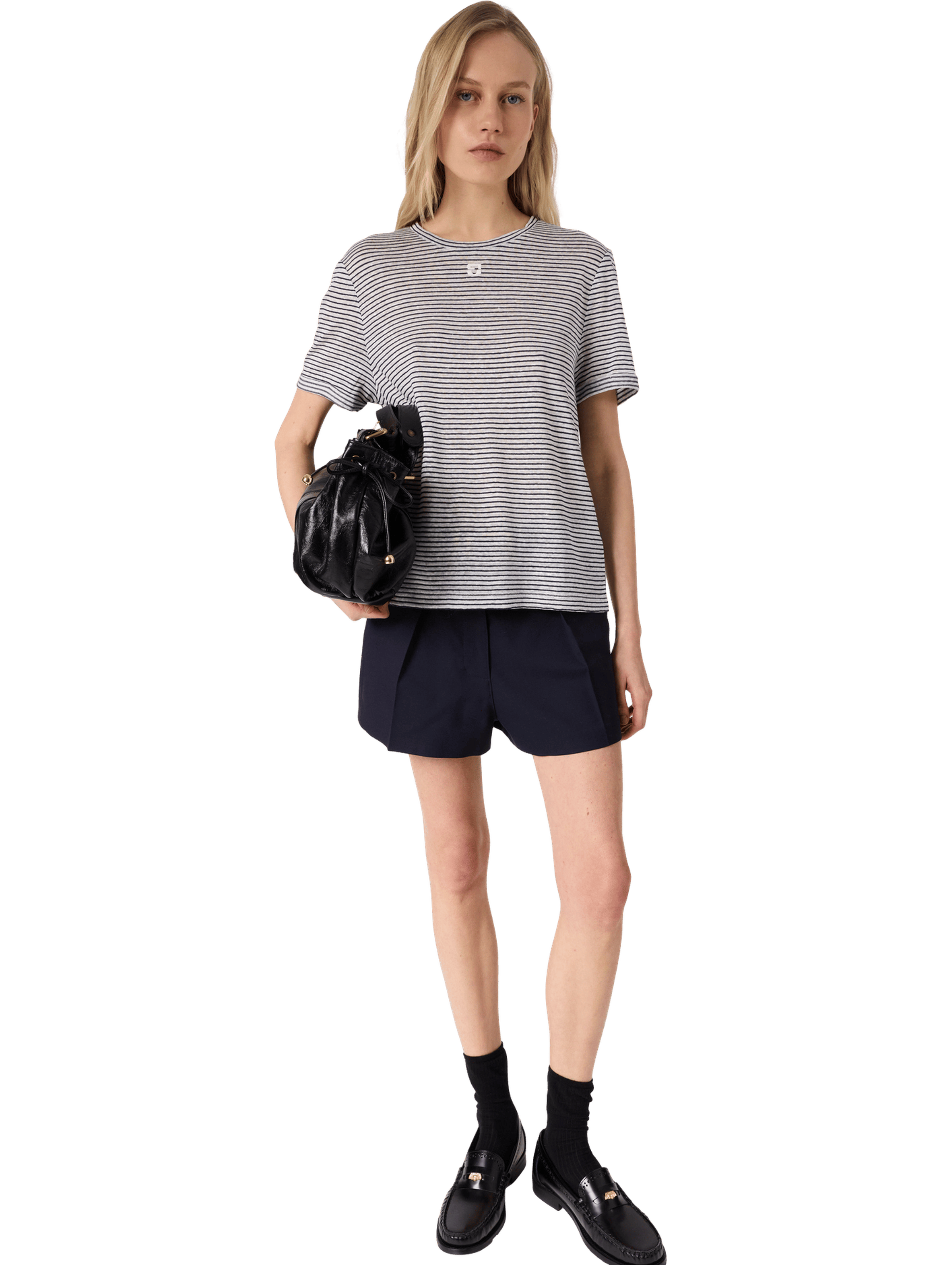 T-shirt rayé en lin et coton - melva GERARD DAREL Bleu