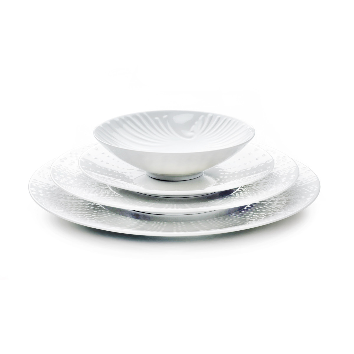 Sania brillant - assiette creuse 22.2 cm (lot de 6) MEDARD DE NOBLAT Blanc