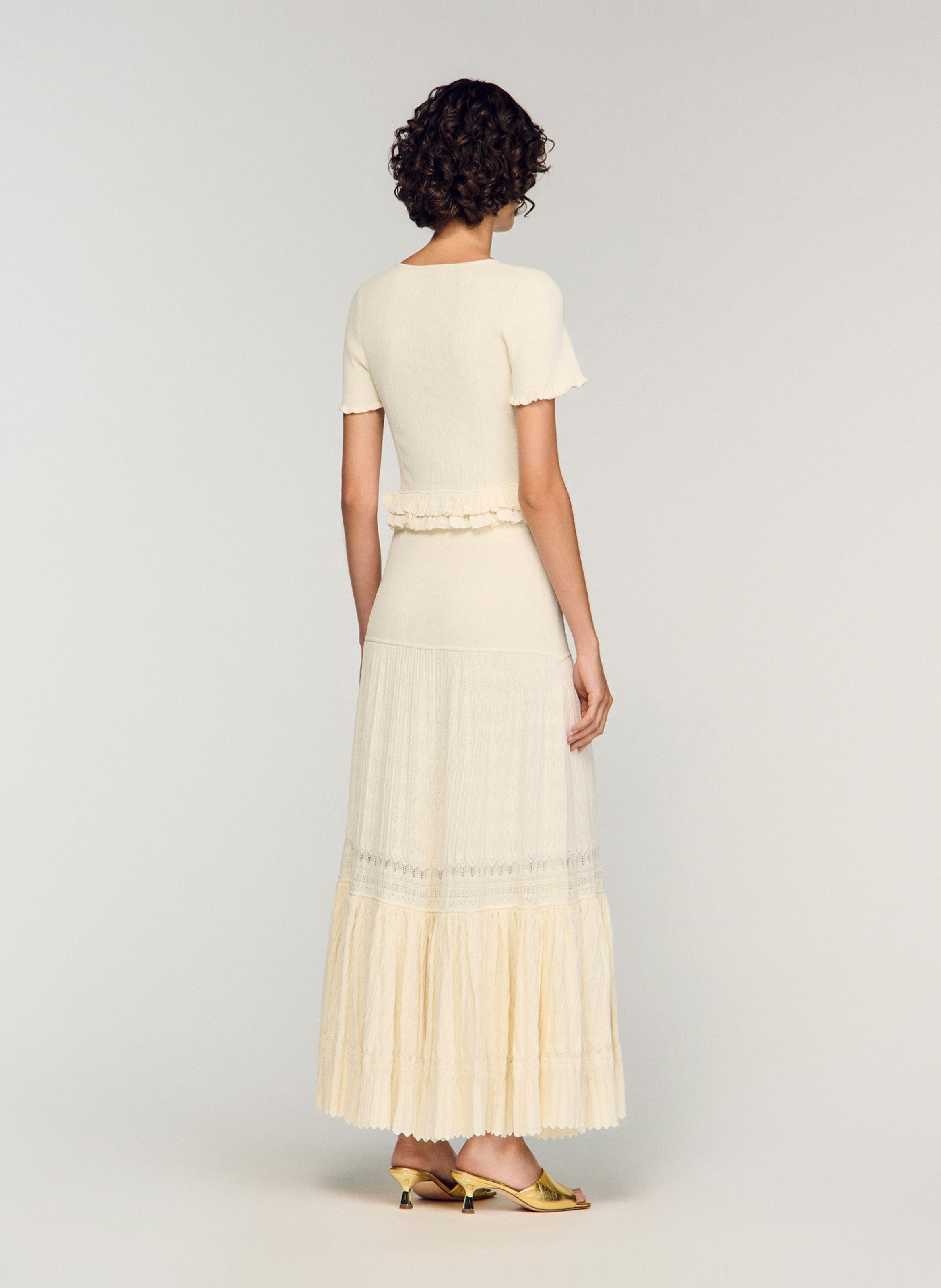 Jupe longue SANDRO Beige