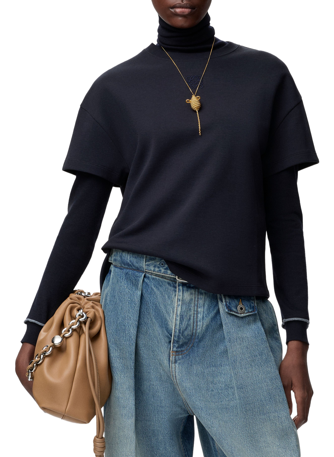 Asymmetrisches T-Shirt aus Baumwollmischung LOEWE Blau