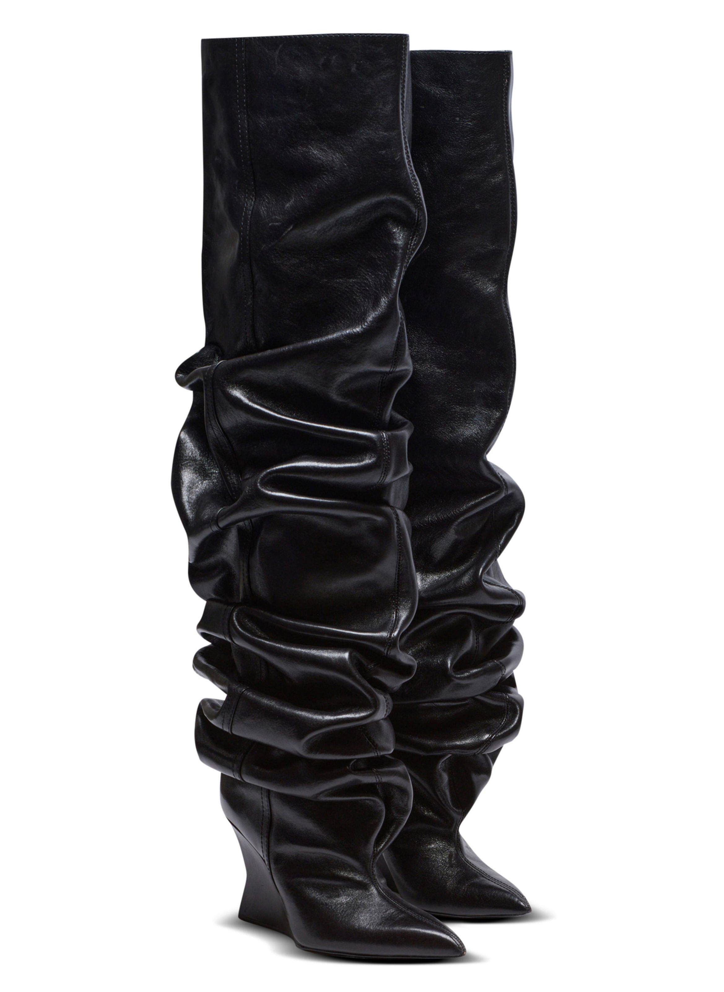 Bottes cuissardes wedge BALMAIN Noir