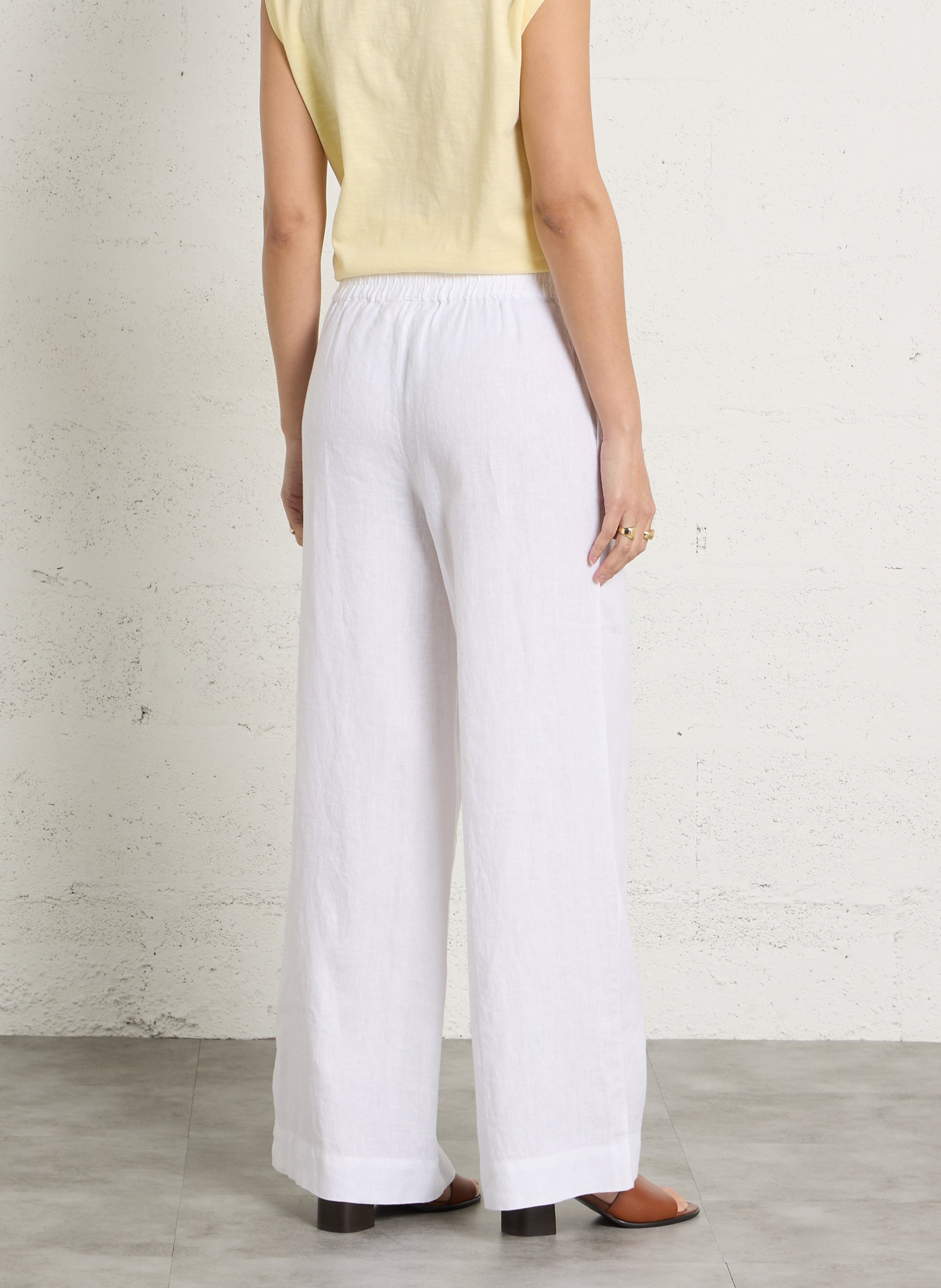 Pantalon large en lin tim MAISON 123 Blanc