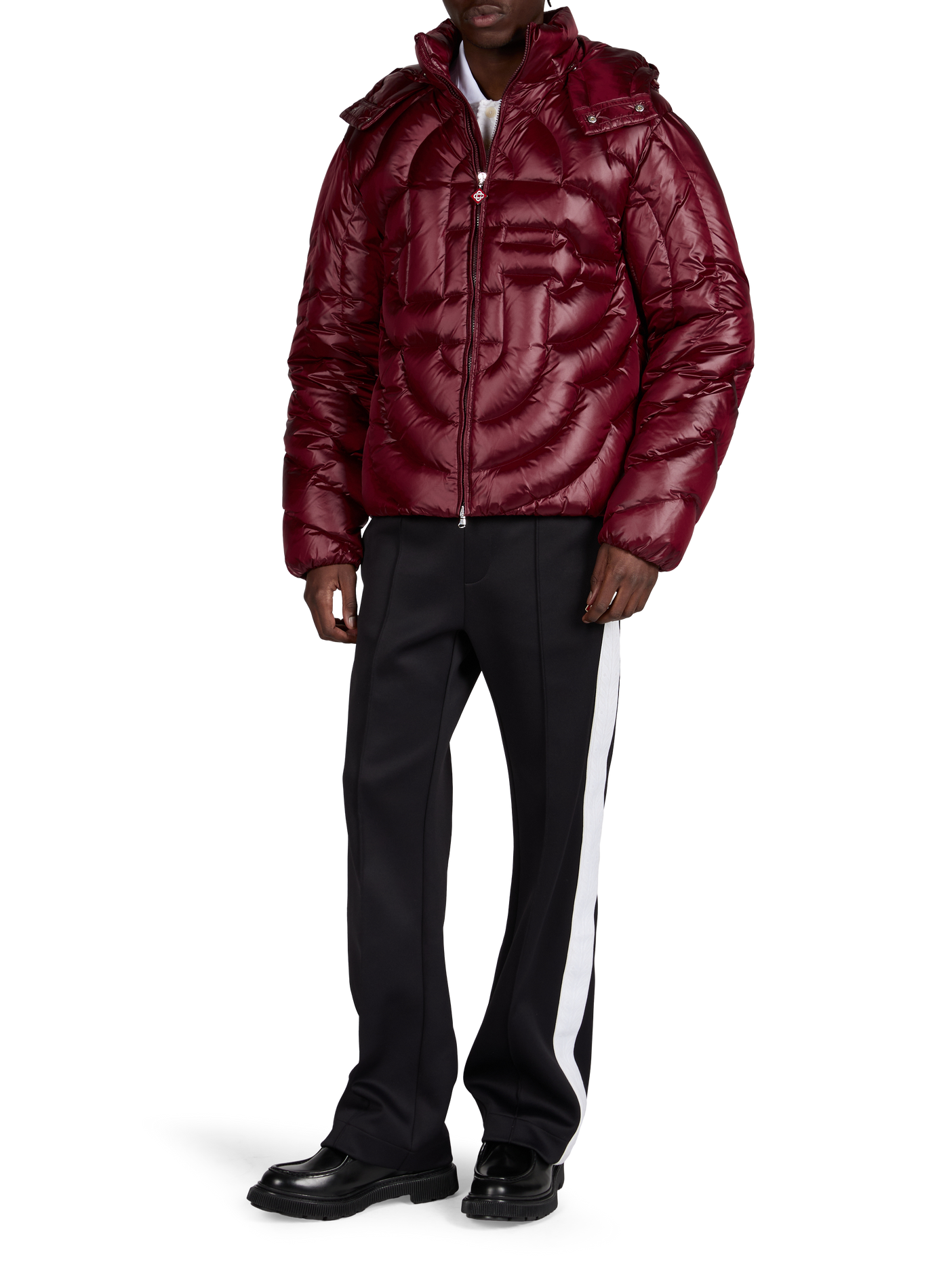 Quilted coat with removable hood CASABLANCA PARIS Red