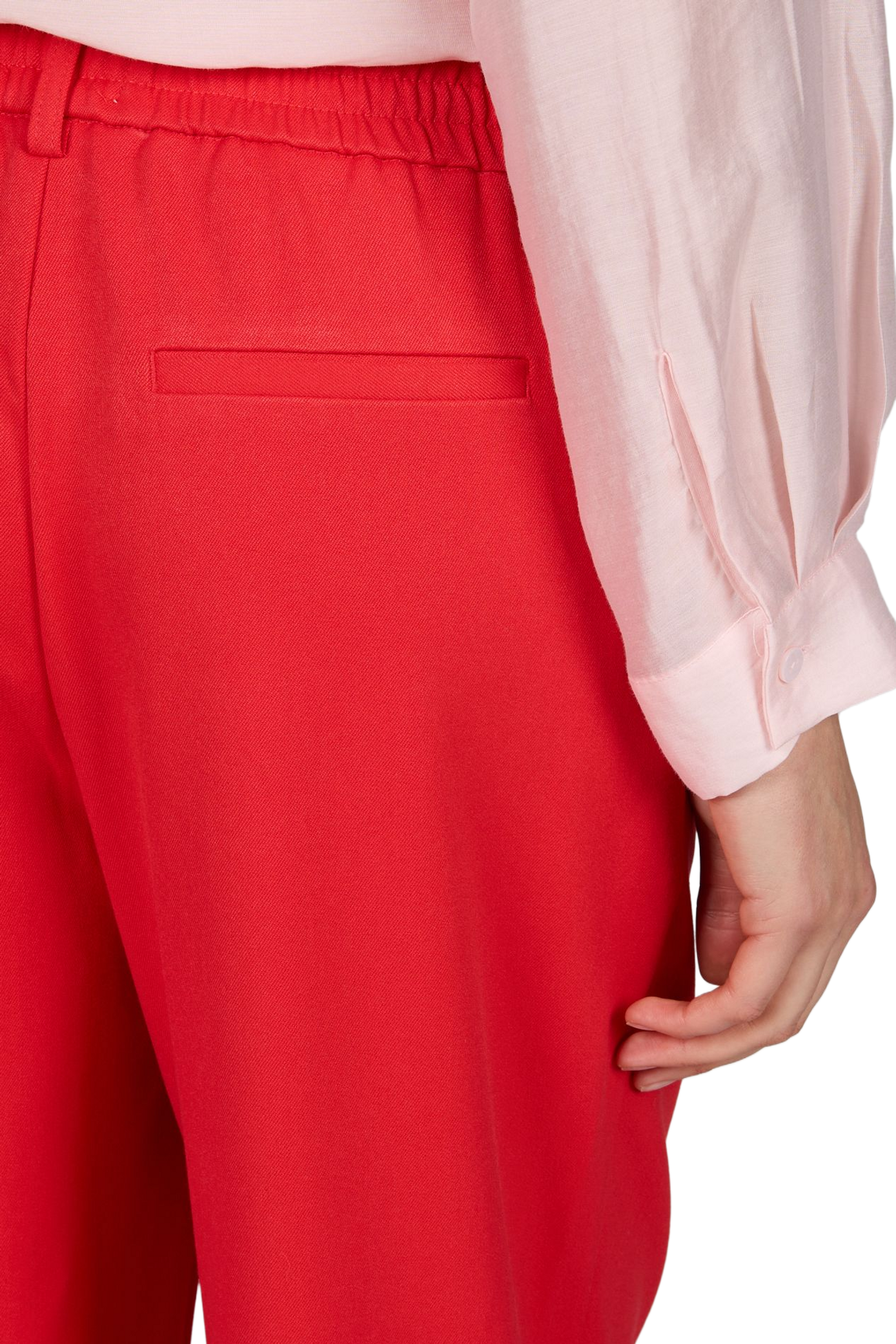 Wide-leg pants with elastic waistband OBJECT Beige