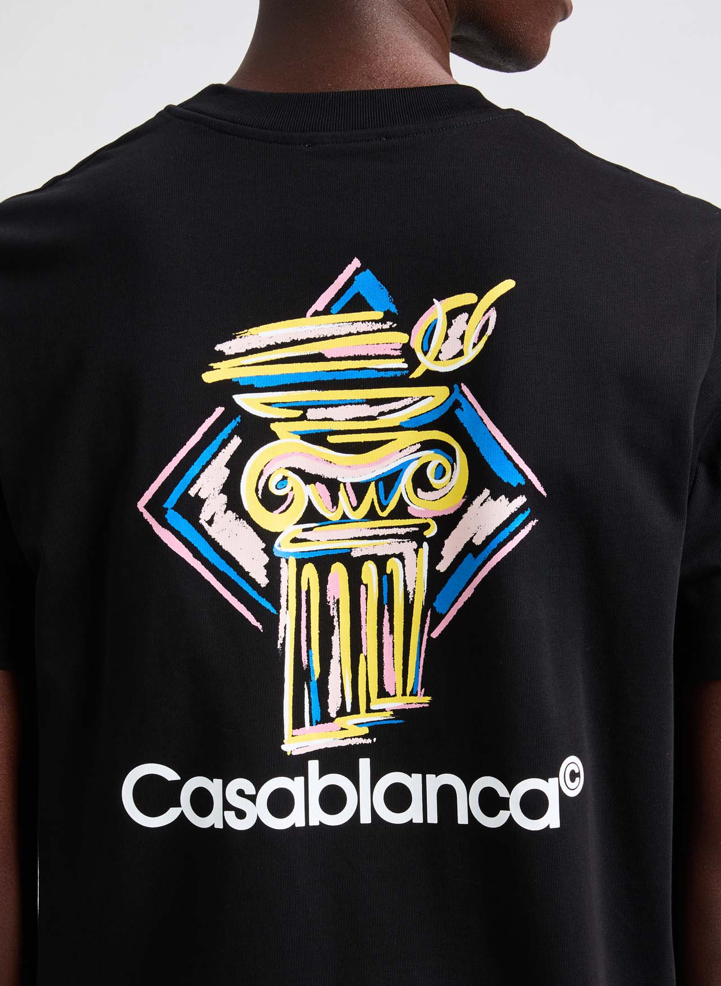 T-shirt Diamanten Kolom CASABLANCA PARIS Zwart