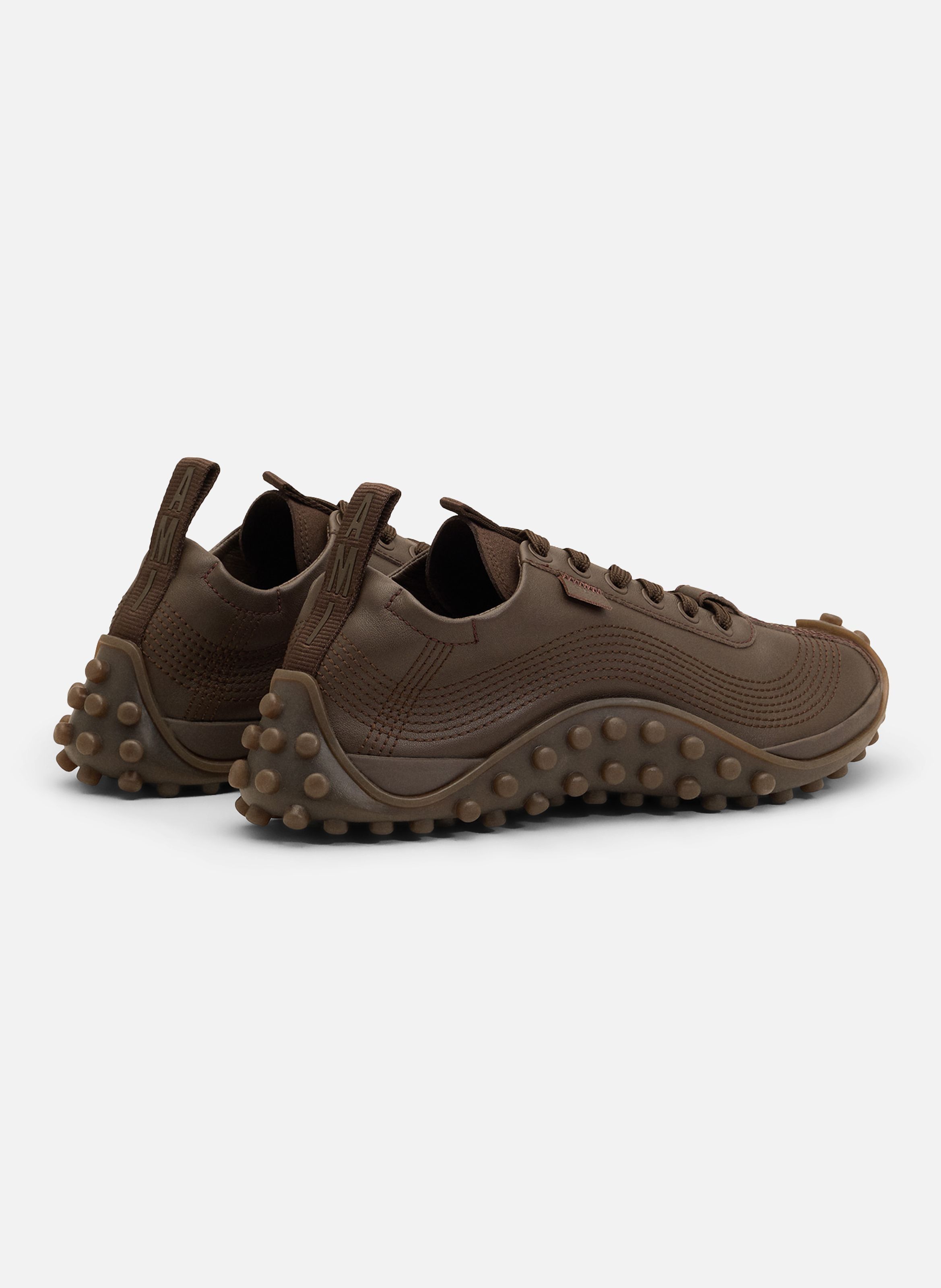 Sneakers mirage unisexes en cuir de veau AMI PARIS Marron