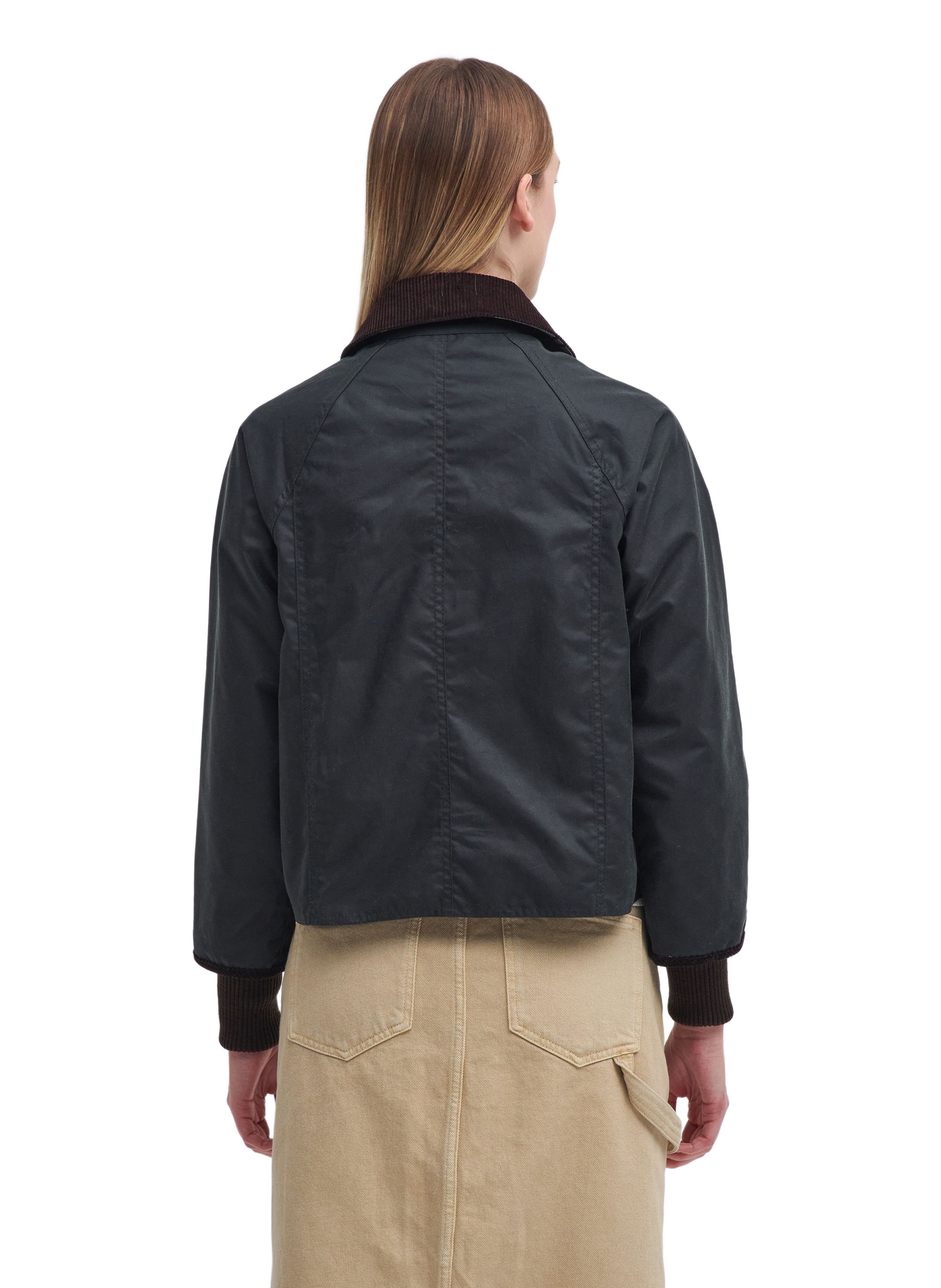 Cropped Beadnell Wax Jacket in Cotton BARBOUR Brown