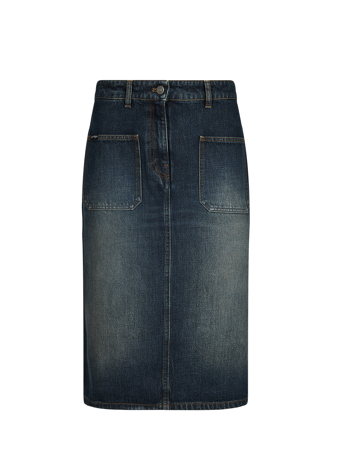 Denim midi skirt COURRÈGES Blue