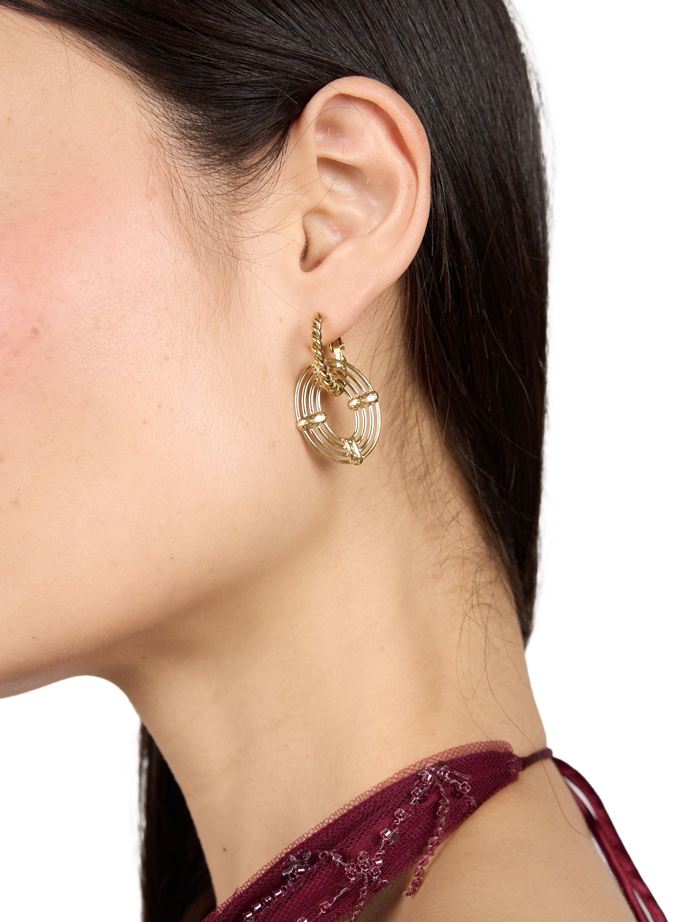 Twisted drop earrings AU PRINTEMPS PARIS Golden