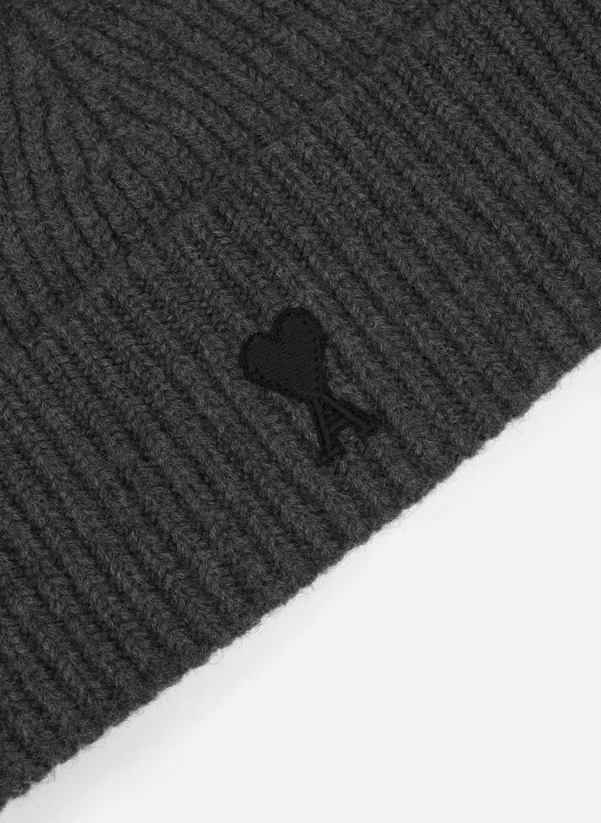 Bonnet unisexe en laine ami de coeur AMI PARIS Gris