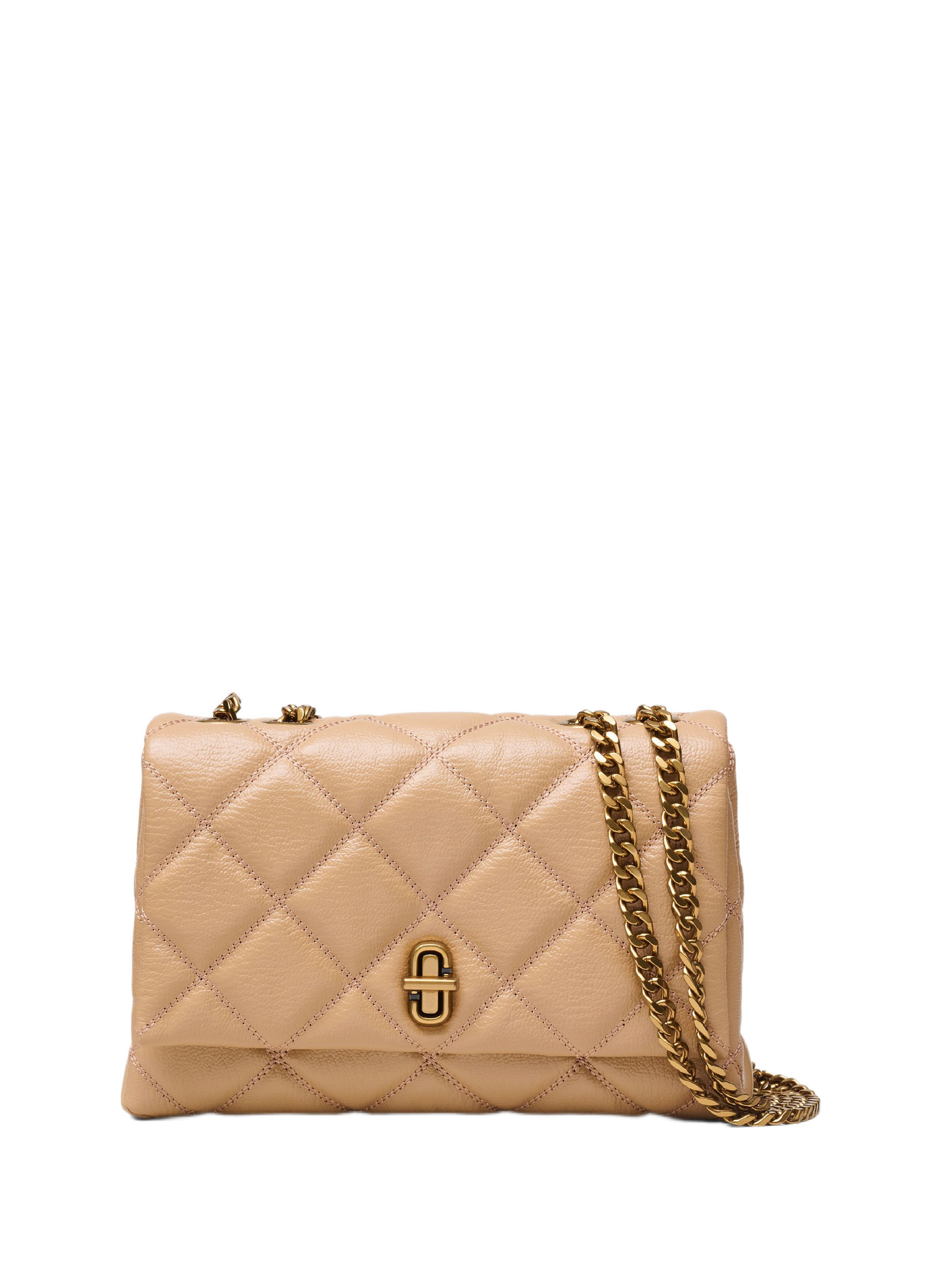 Sac à main à double chaîne en cuir MARC JACOBS Marron