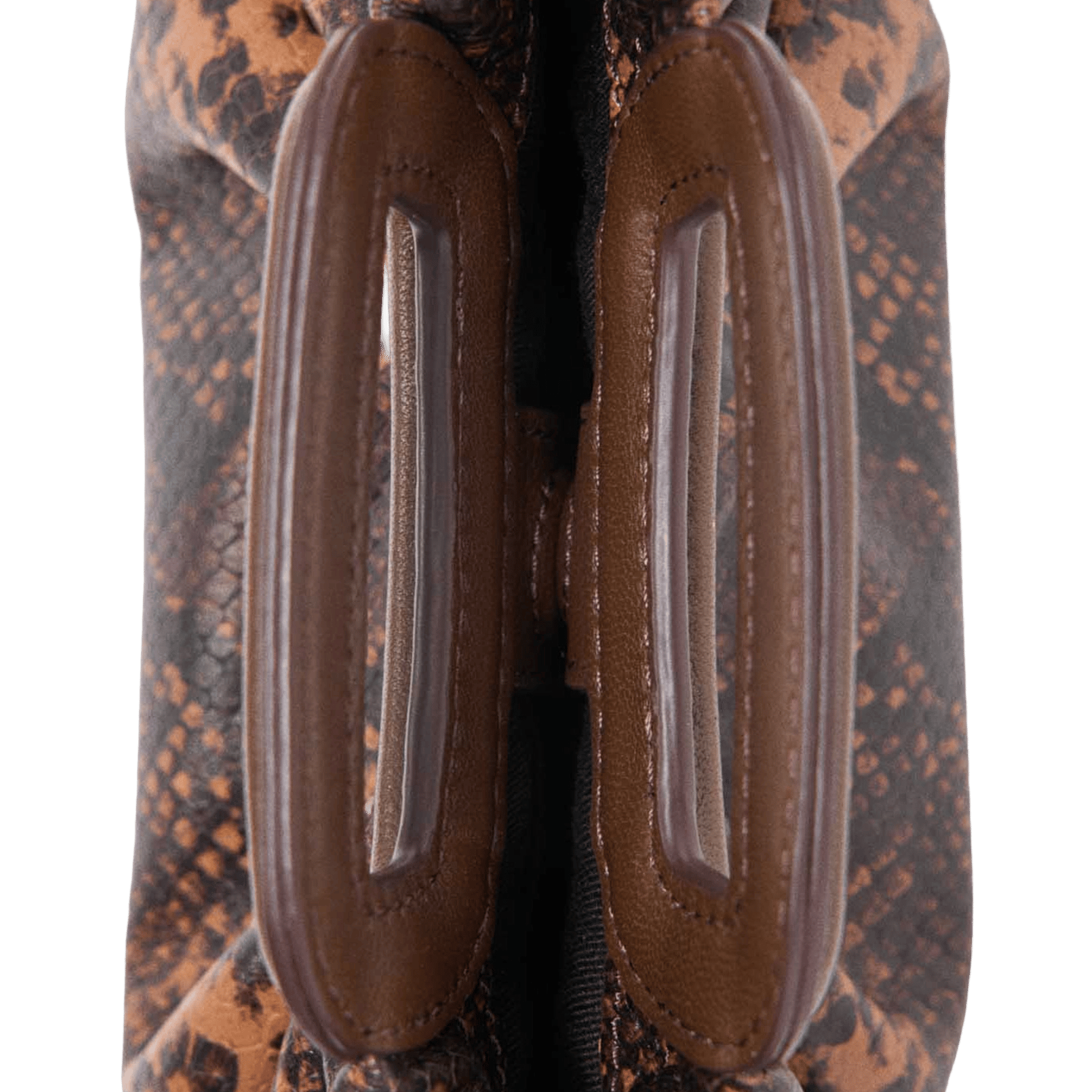 Mini clutch en cuir embossé python MAJE Marron