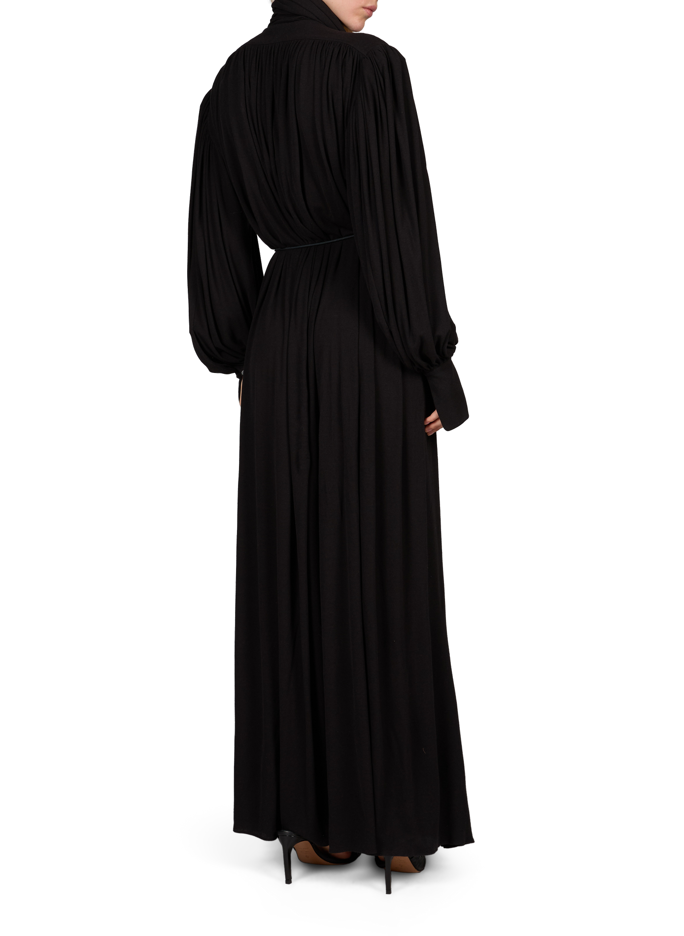 Robe longue fluide en coton mélangé CALVIN KLEIN COLLECTION Noir