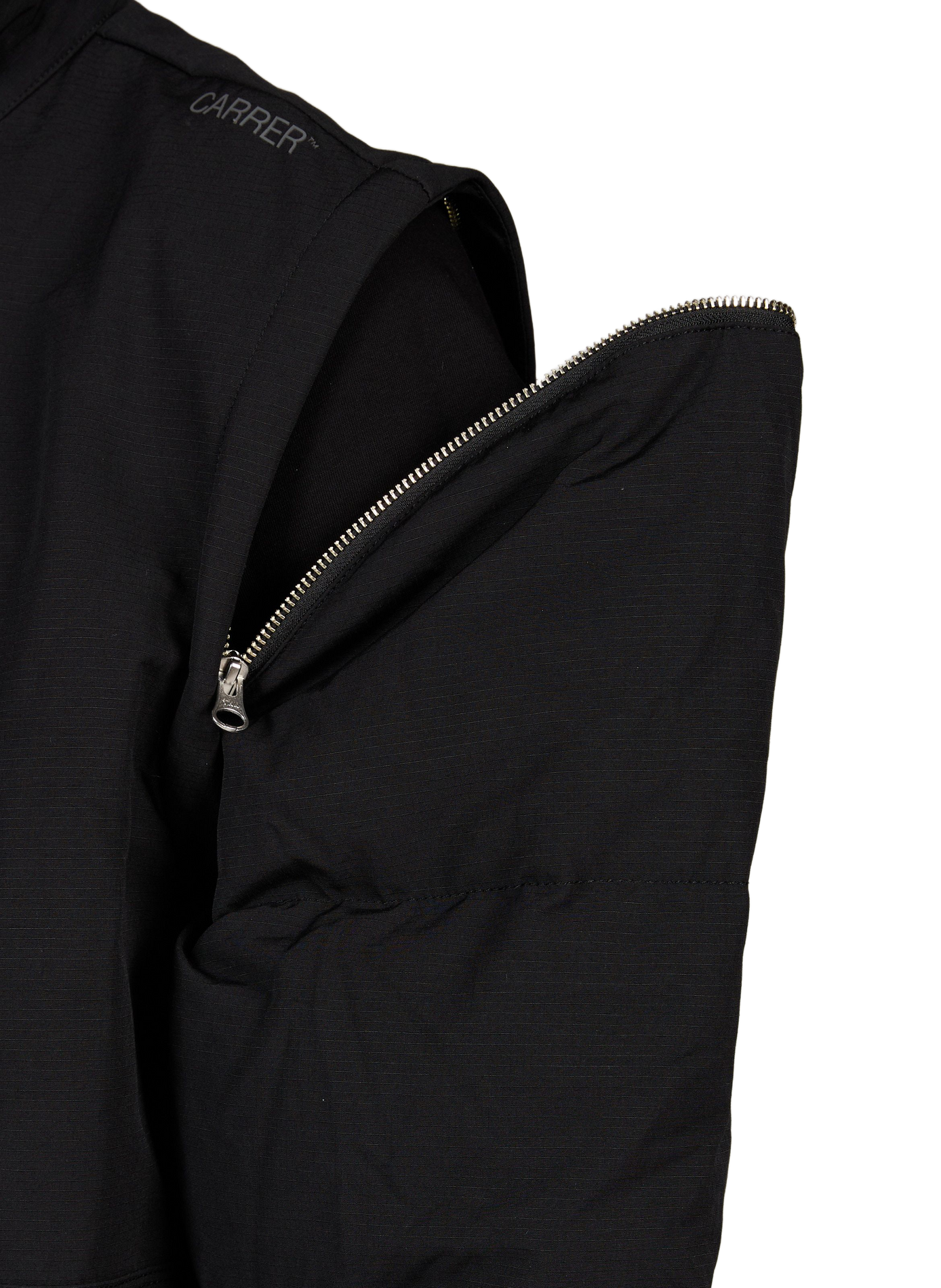 Weite Reed Jacke mit Stehkragen und abnehmbaren Ärmeln aus Baumwollmischung CARRER Schwarz