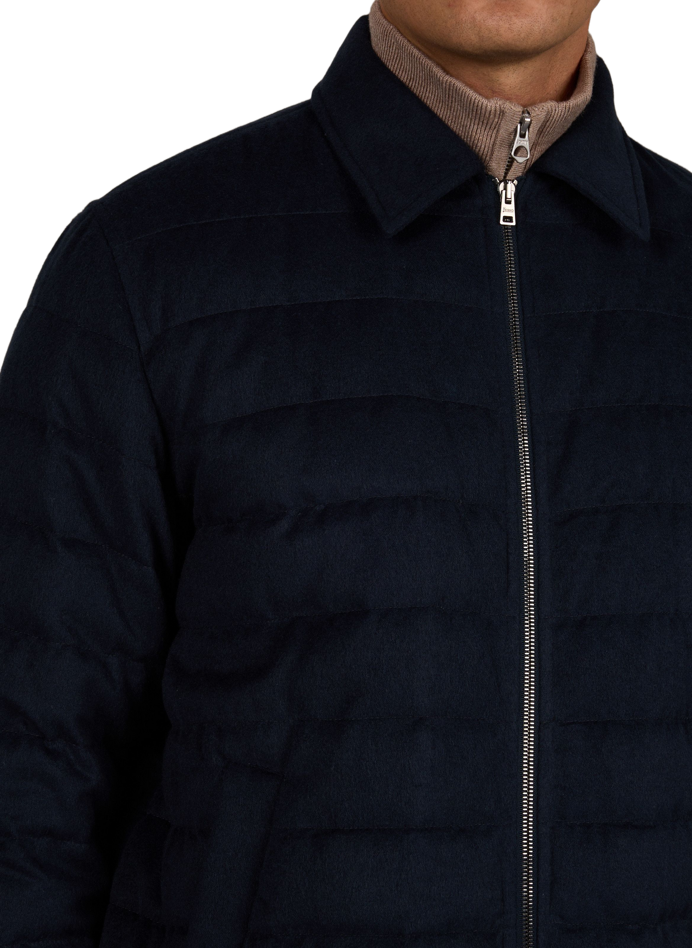Straight quilted-look jacket HERNO Blue