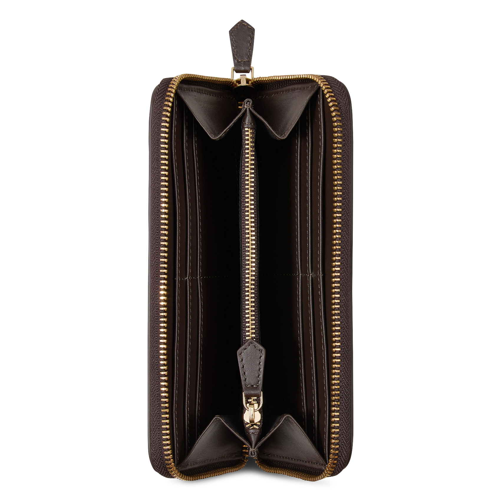 Portefeuille zippé uni en cuir bifold BA&SH Marron
