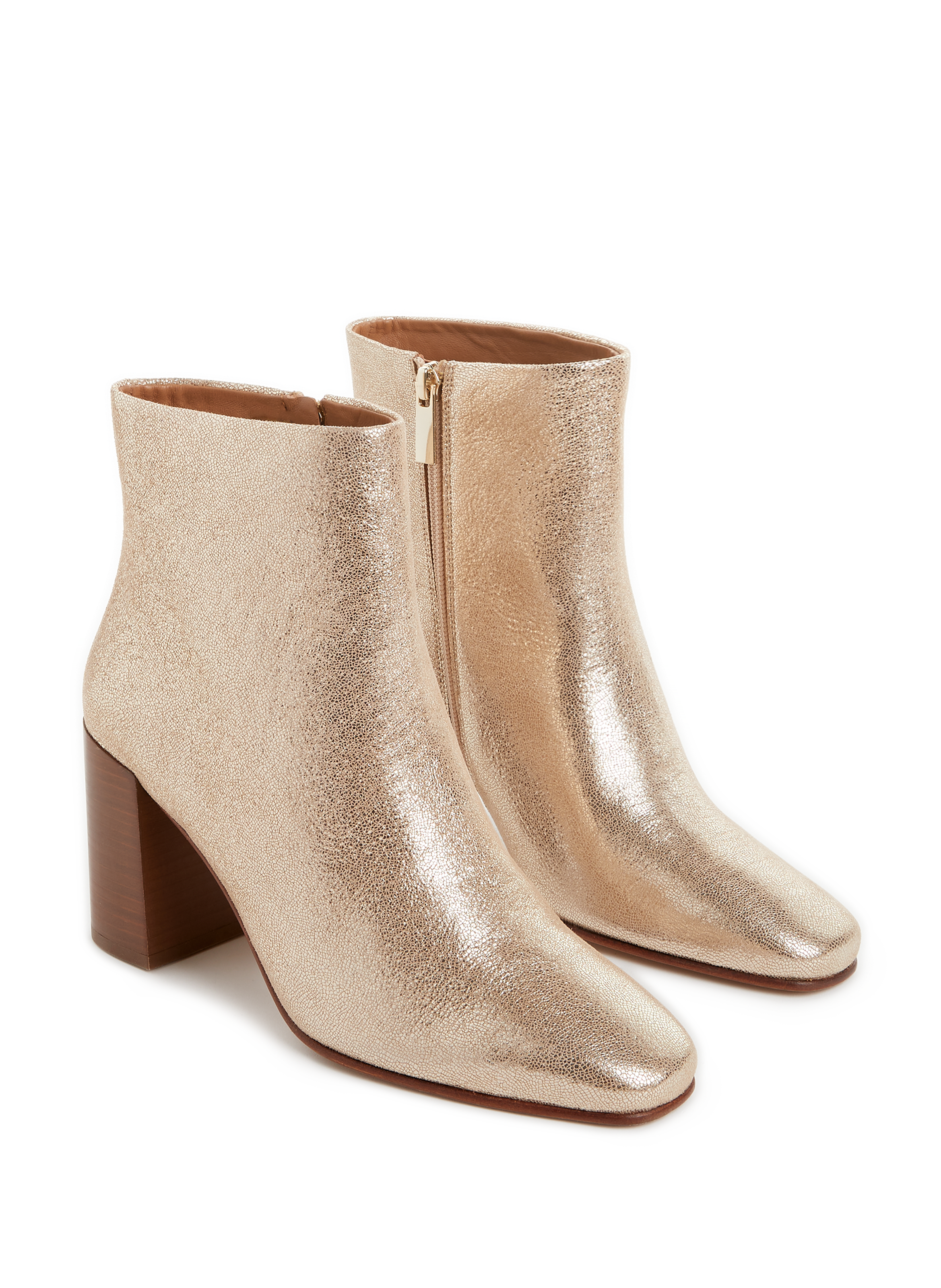 Bottines Carla en cuir métallisé