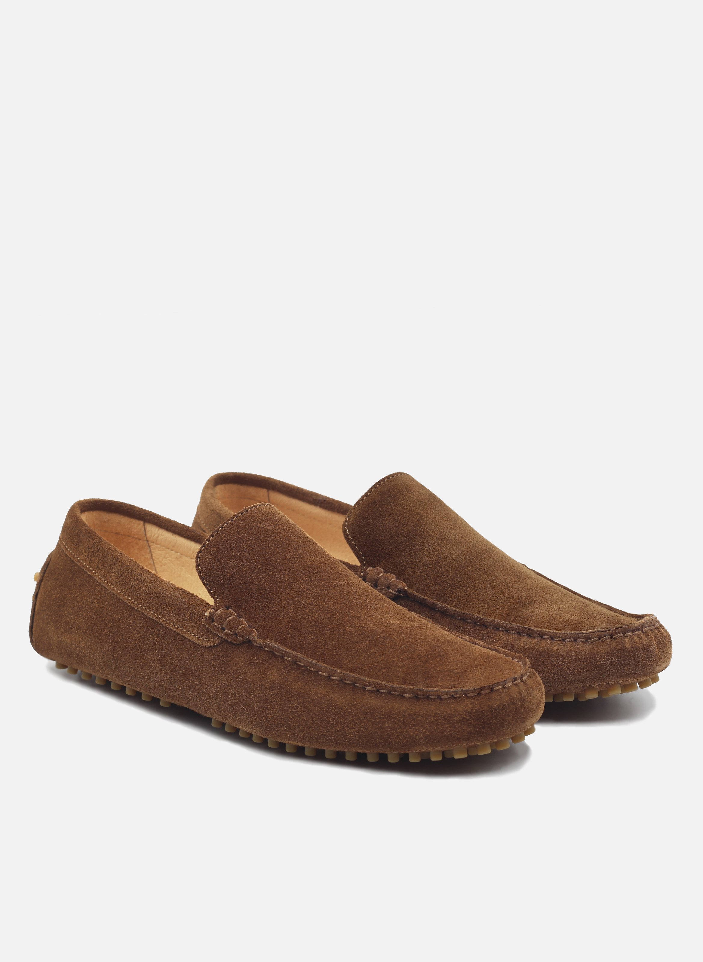 Mocassins picots doublés cuir daim JULES & JENN Marron