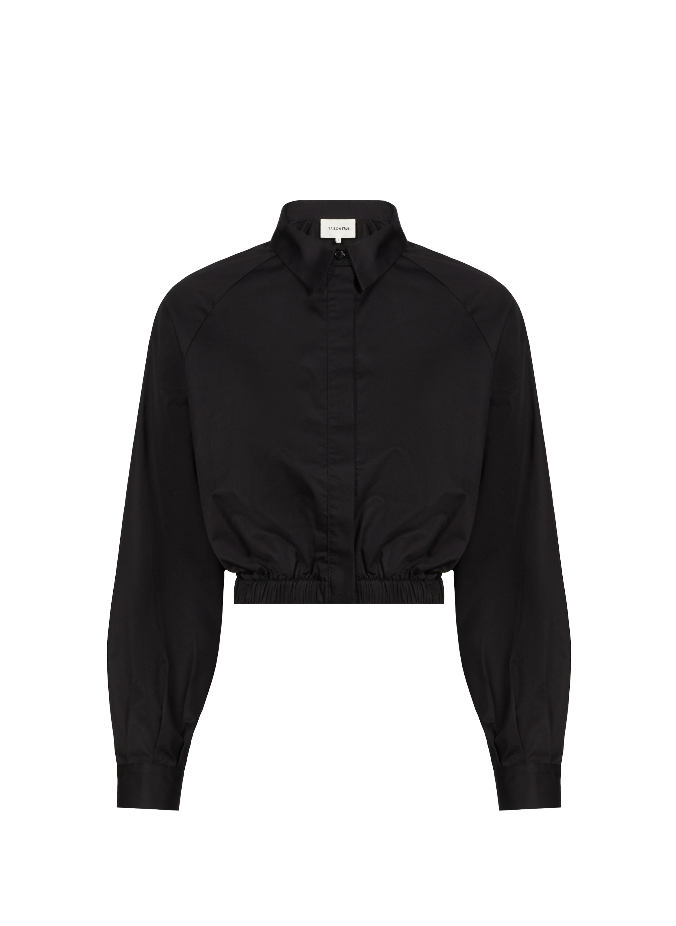 Cropped cotton shirt SAISON 1865 Black