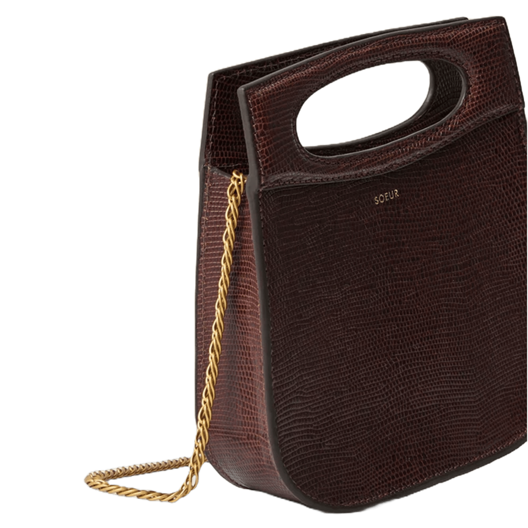 Sac bandoulière en cuir cheri mini SOEUR Marron