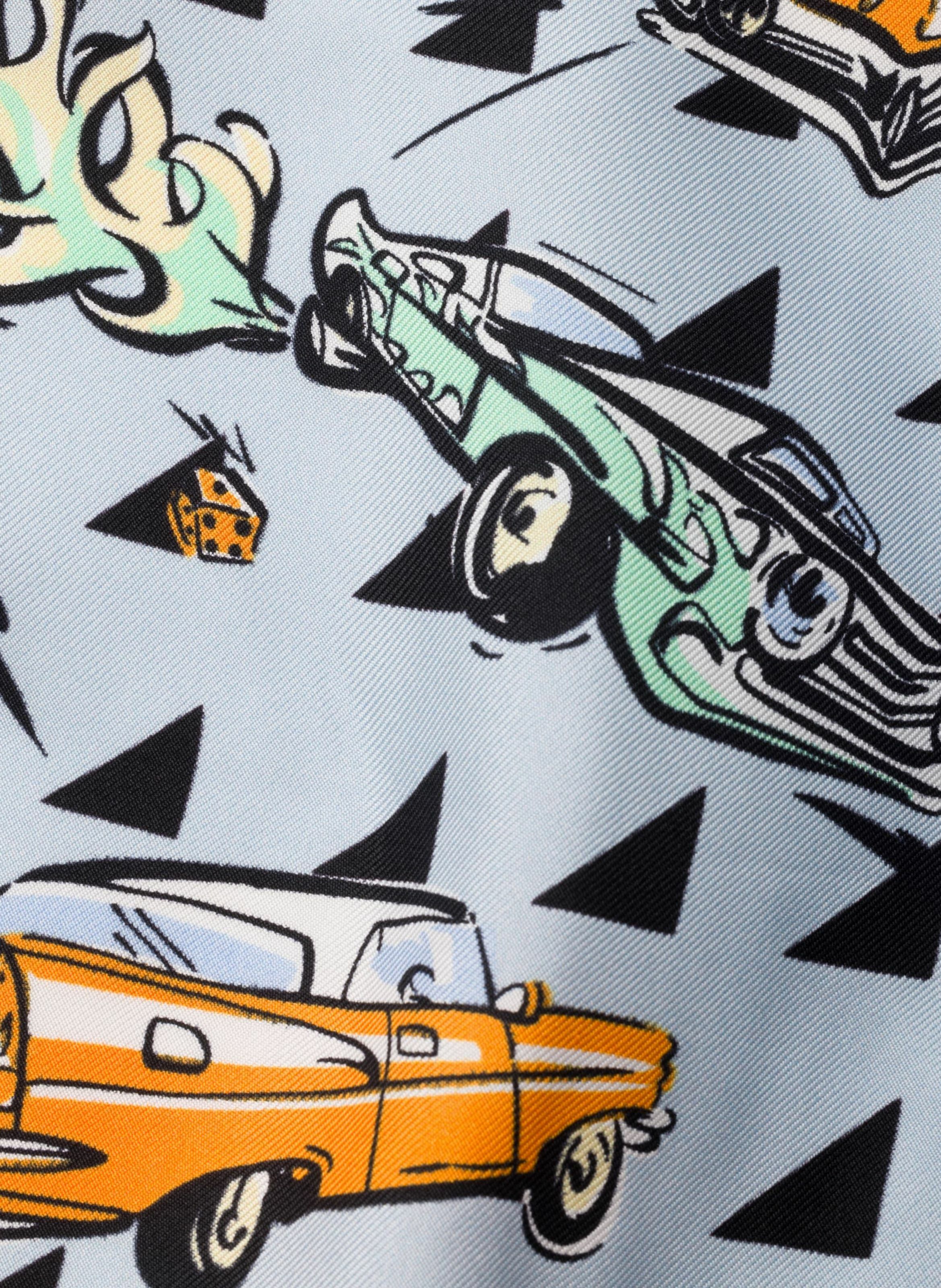 Foulard en sergé de soie imprimé 55 Noir