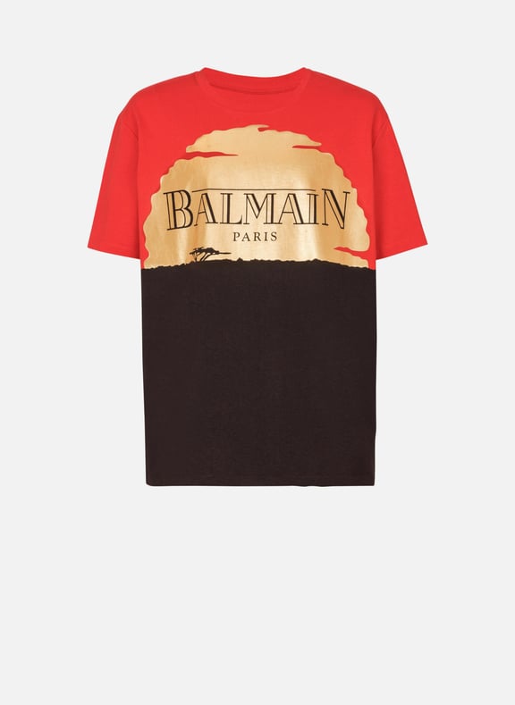 Disney x balmain : the lion king - t-shirt ample imprimé sunset Rouge by BALMAIN BALMAIN Disney x balmain : the lion king - t-shirt ample imprimé sunset Rouge