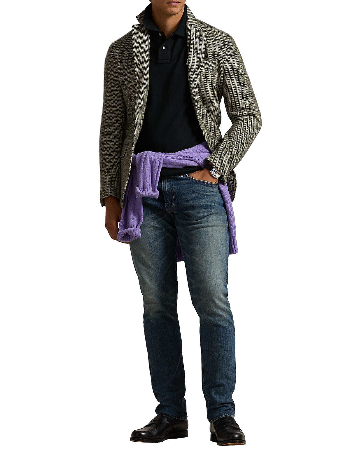 Polo ultra cintré en coton POLO RALPH LAUREN Noir