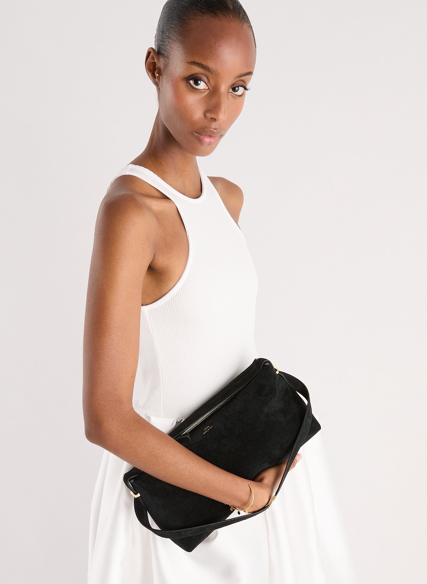 Suede leather clutch TOTEME Black