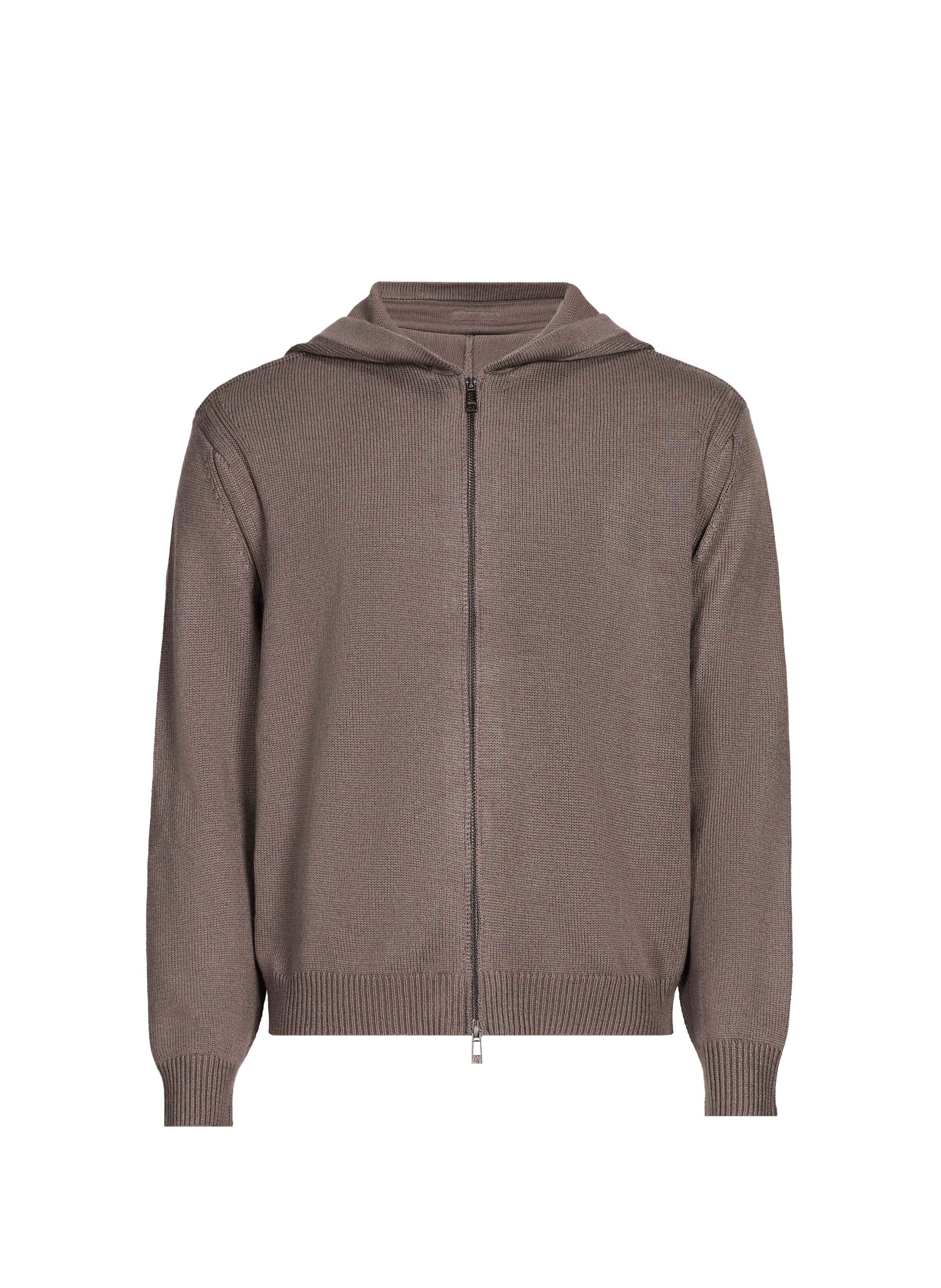 Hooded wool and cotton blend vest  Dark gull gray