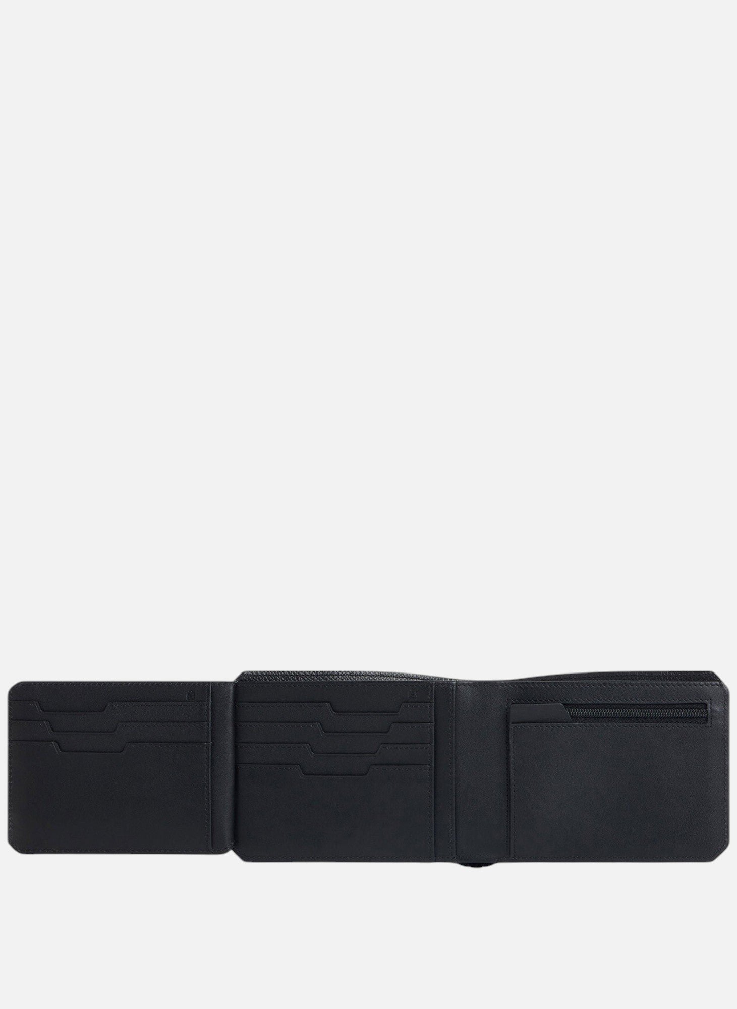 Portefeuille horizontal 2 volets gaston en cuir grain croisé LE TANNEUR Noir