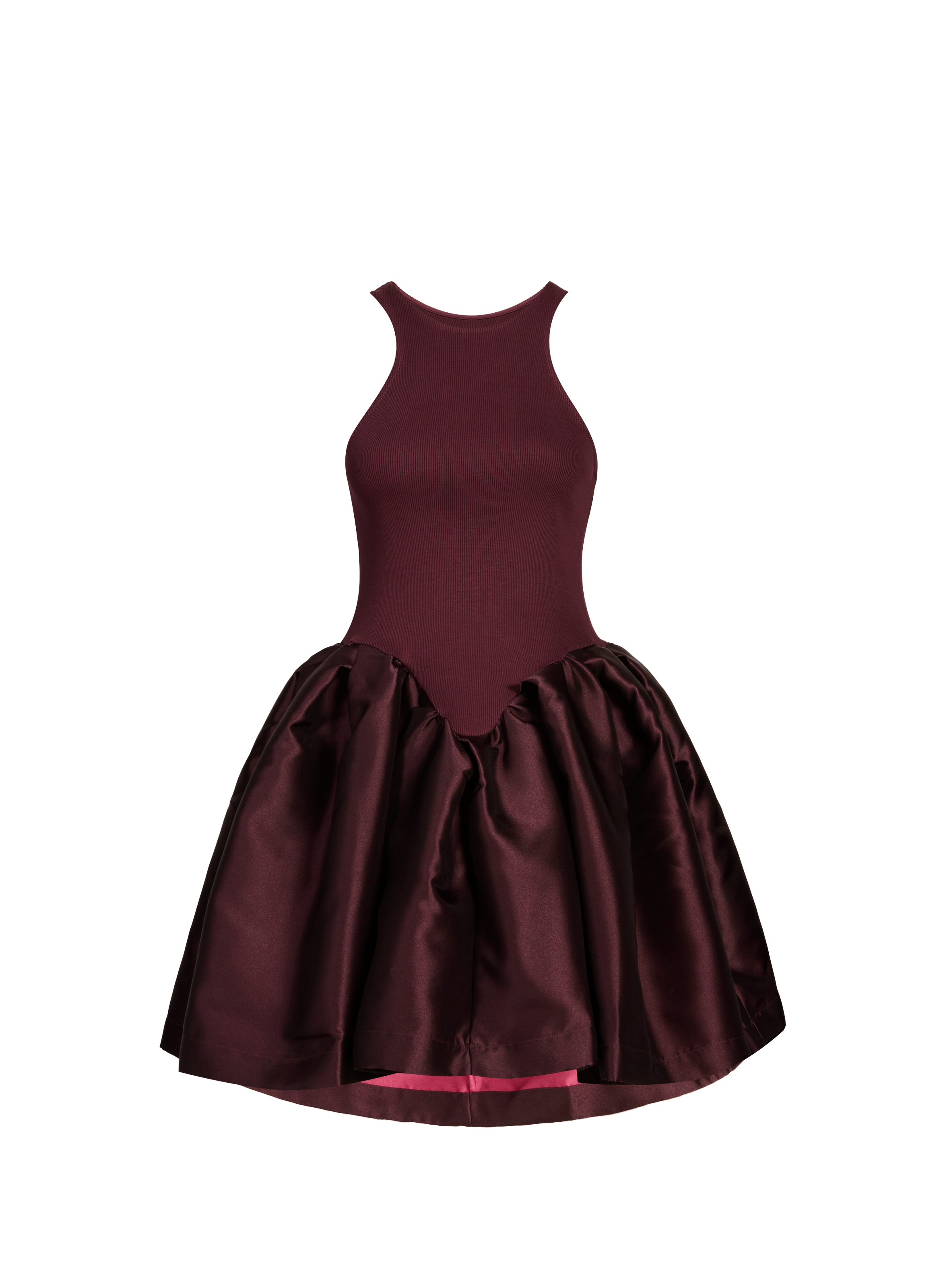 Puffy midi dress in blended cotton MARQUES ALMEIDA Red