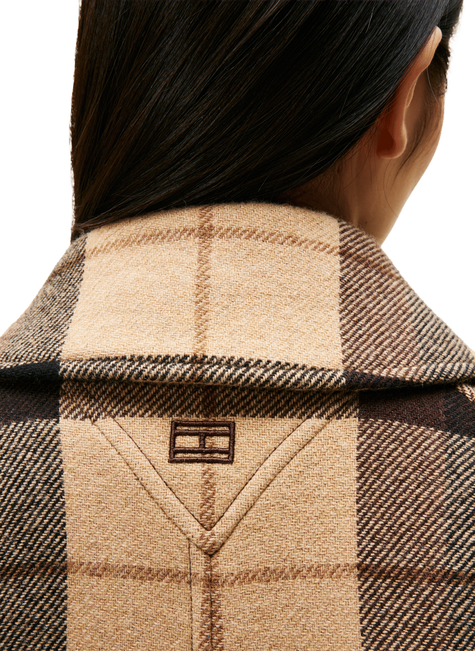 Manteau oversize ceinturé en laine à carreaux TOMMY HILFIGER Multicolore