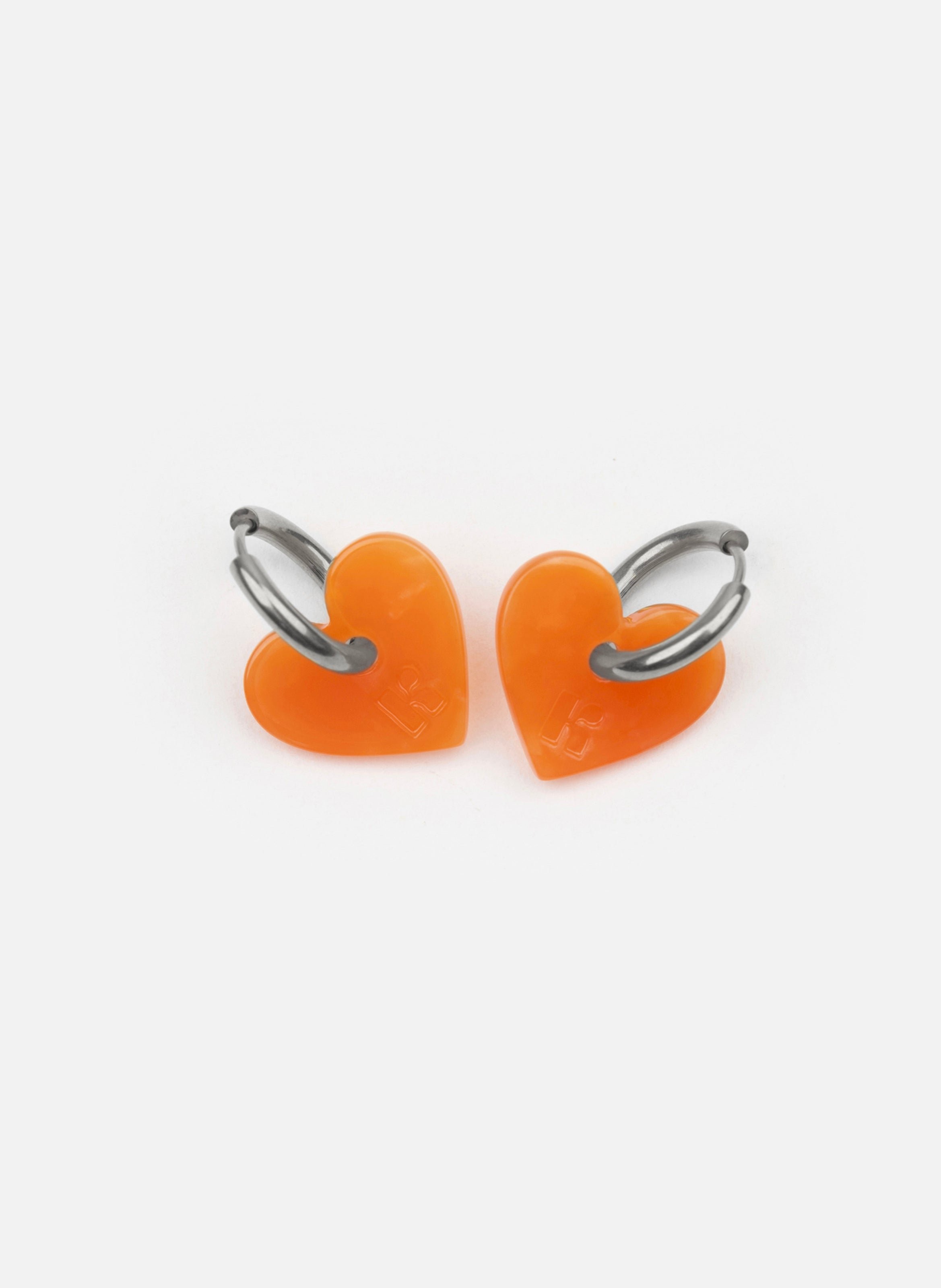 Boucles d'oreilles lova lova avec anneaux en acier inoxydable argenté KURAGE GINZA Orange