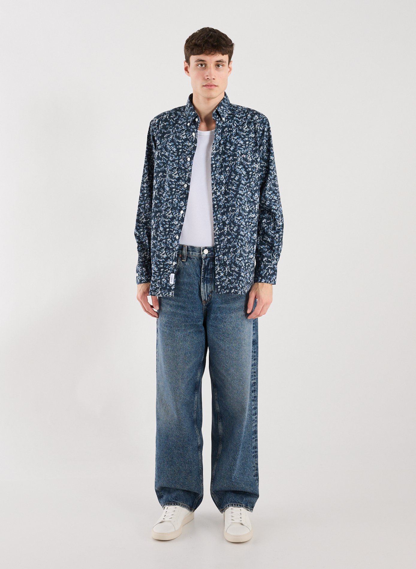 Cotton patterned shirt EDEN PARK Blue