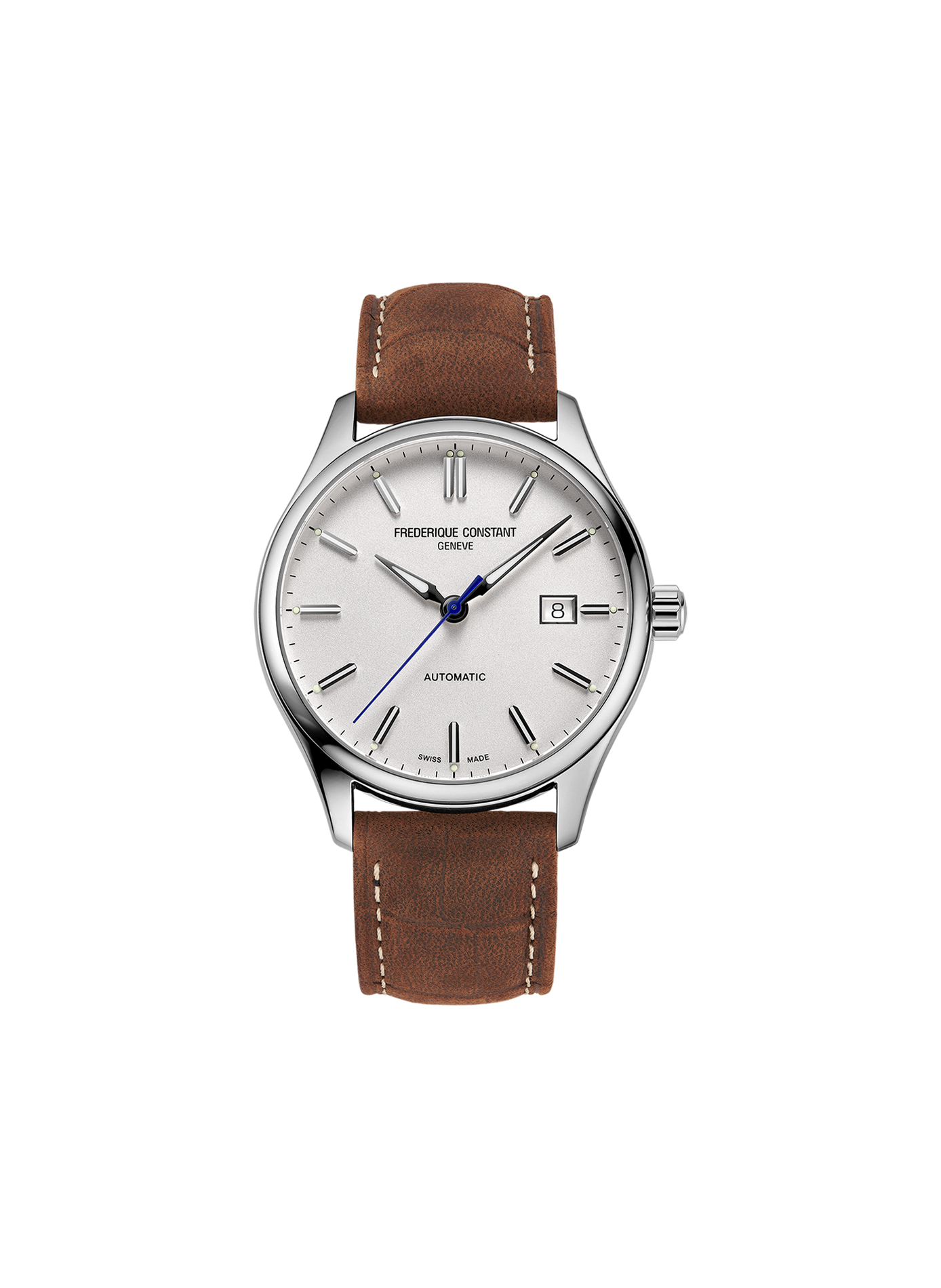 Montre automatique bracelet cuir FREDERIQUE CONSTANT Blanc