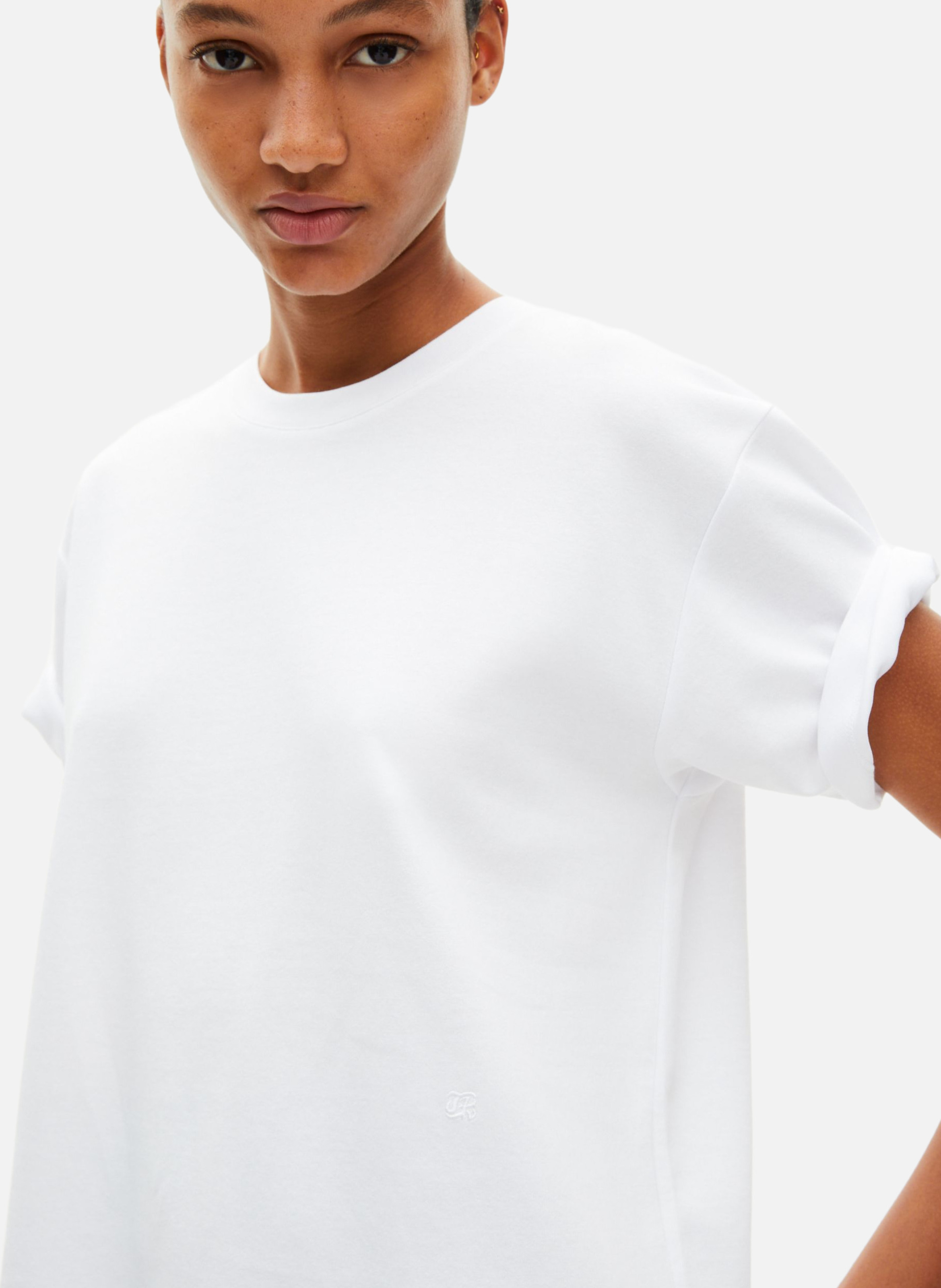 T-shirt droit en coton mélangé THE KOOPLES Blanc