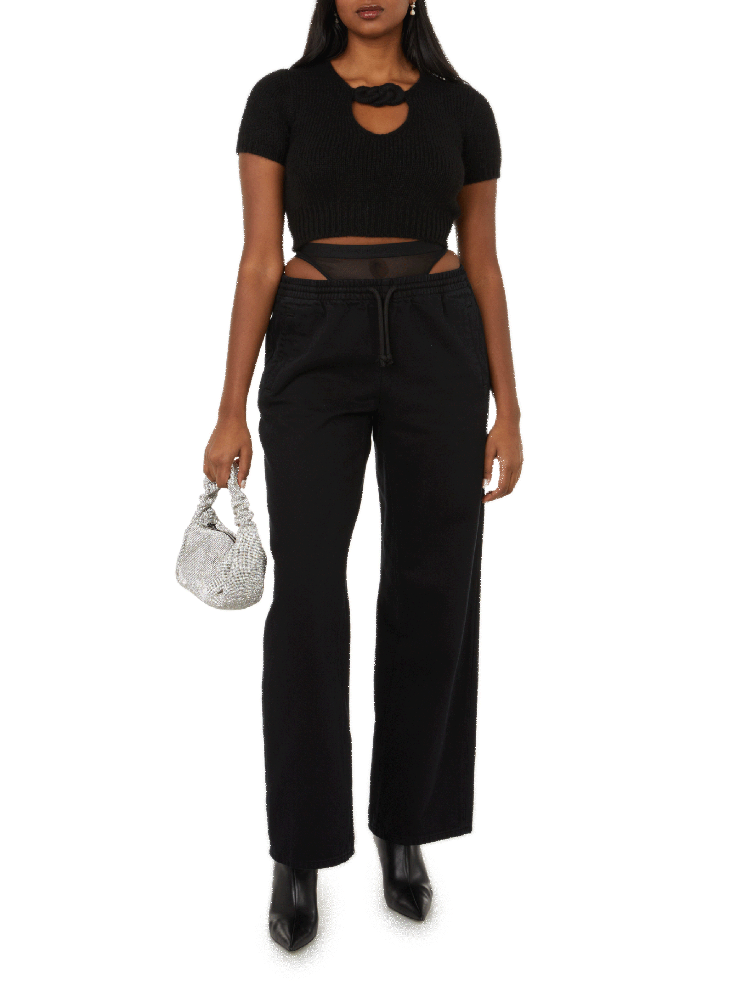 Pull cropped en laine  ALEXANDER WANG Noir