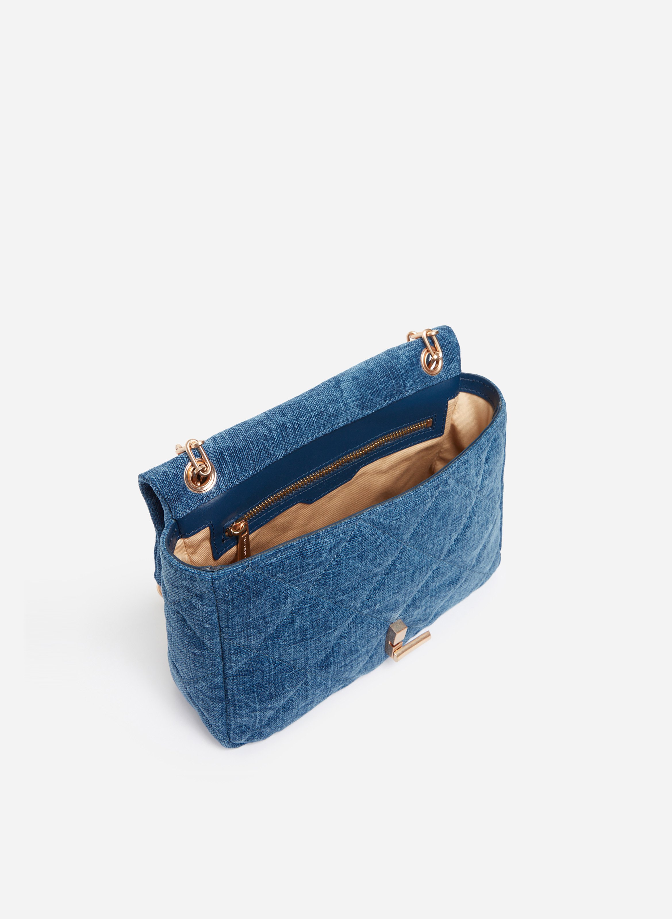 Grand sac moon en lin VANESSA BRUNO Bleu