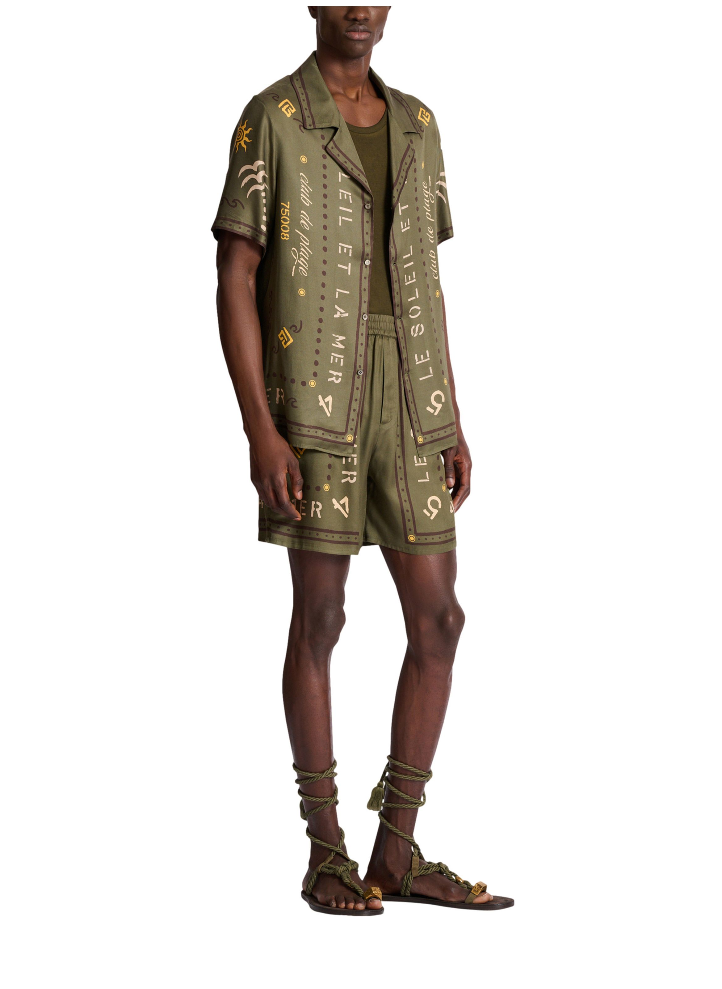 Chemise imprimée balmain club BALMAIN Vert