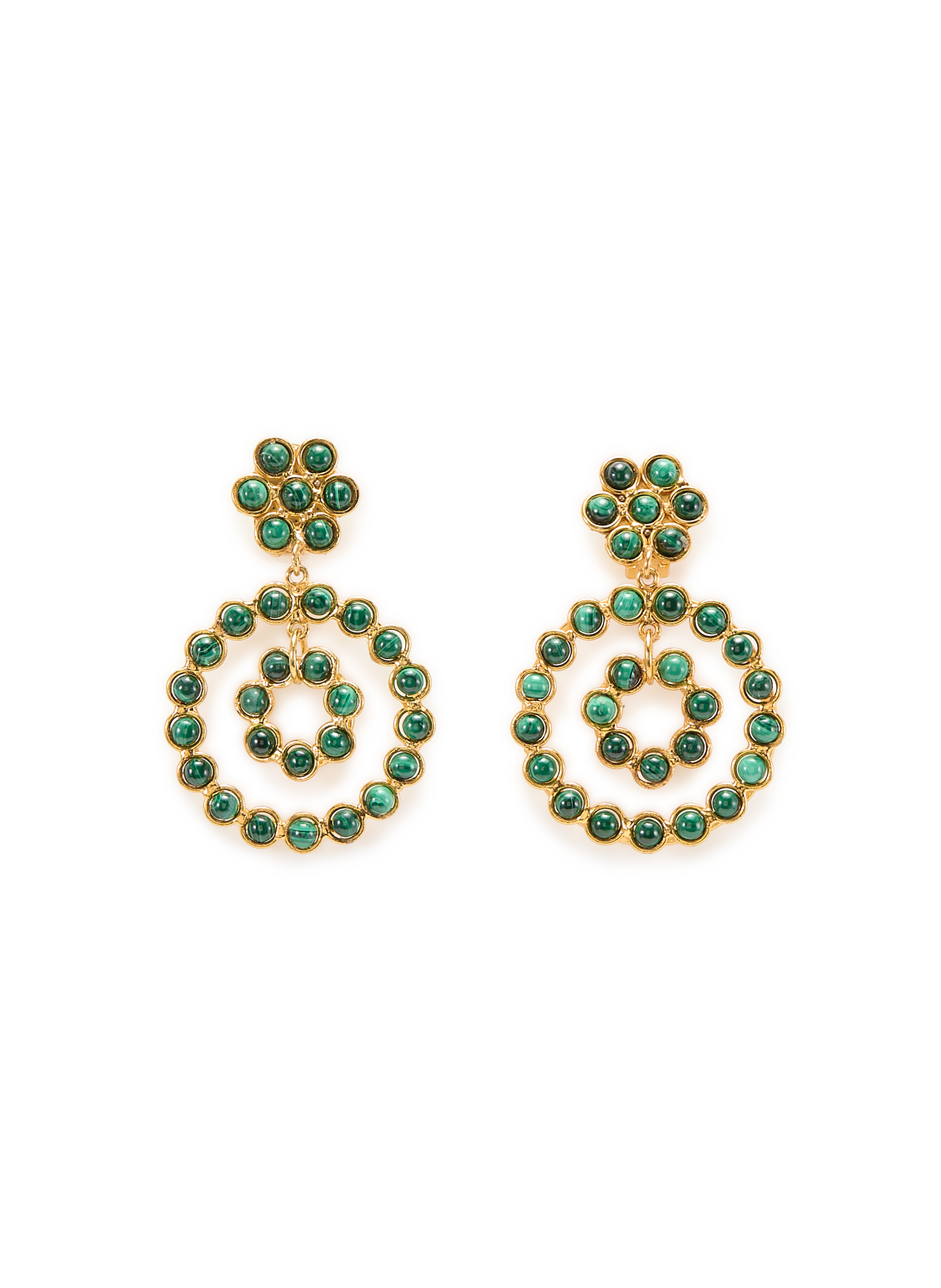 Boucles d'oreille Happy Flower SYLVIA TOLEDANO Vert