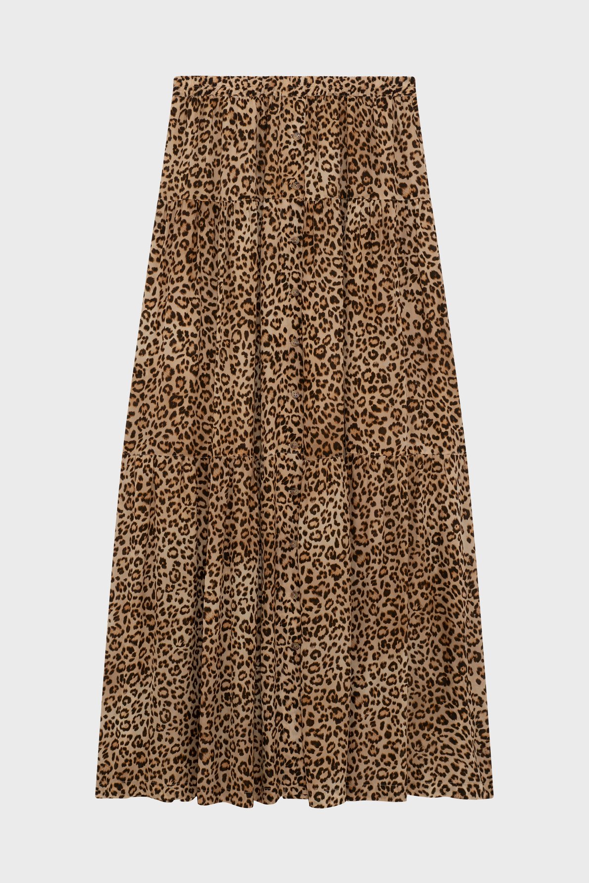 Jupe longue boutonnée léopard - nayana PABLO Rose
