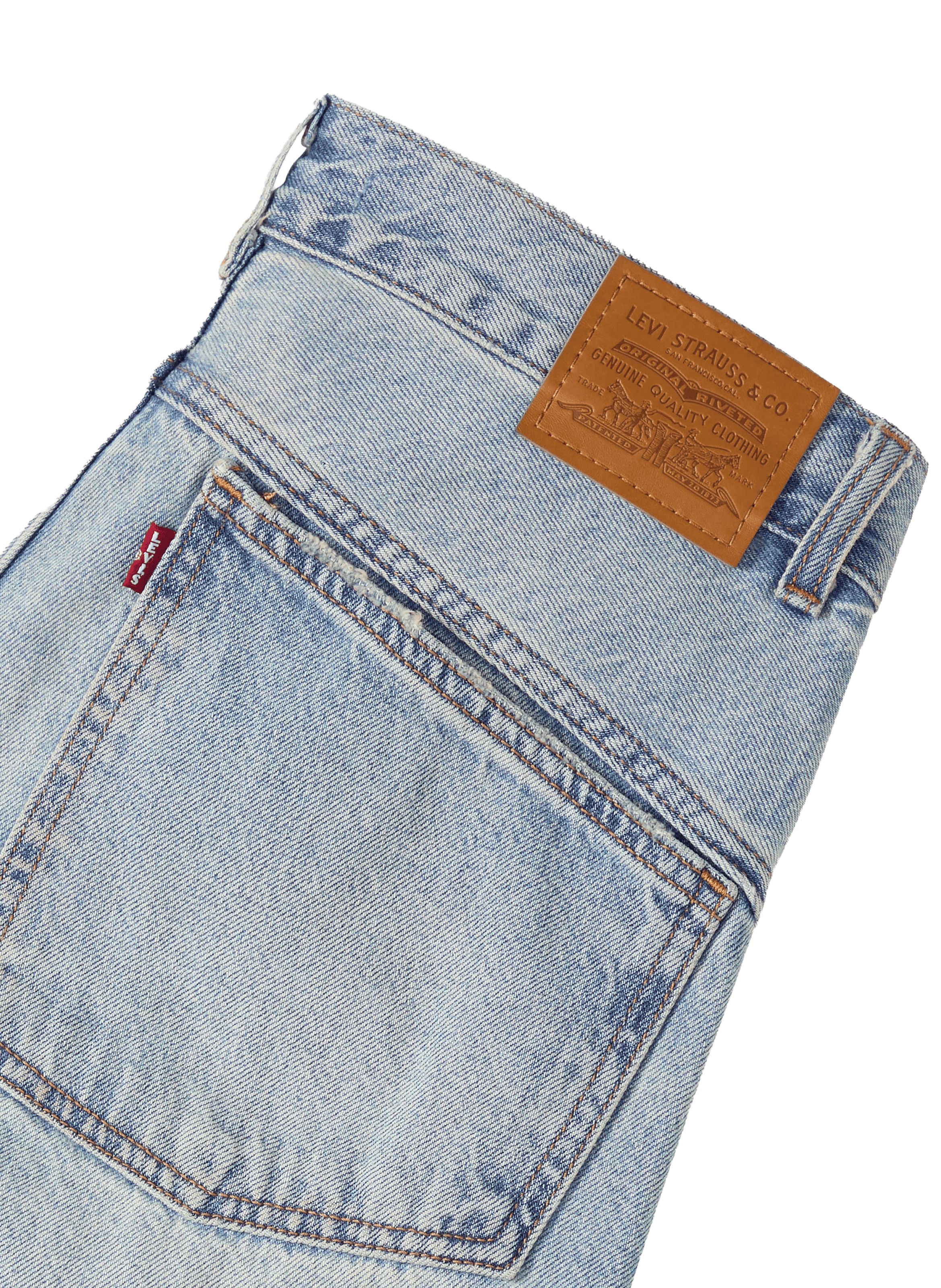 Jean super Baggy Barrel délavé en coton LEVI'S Marron