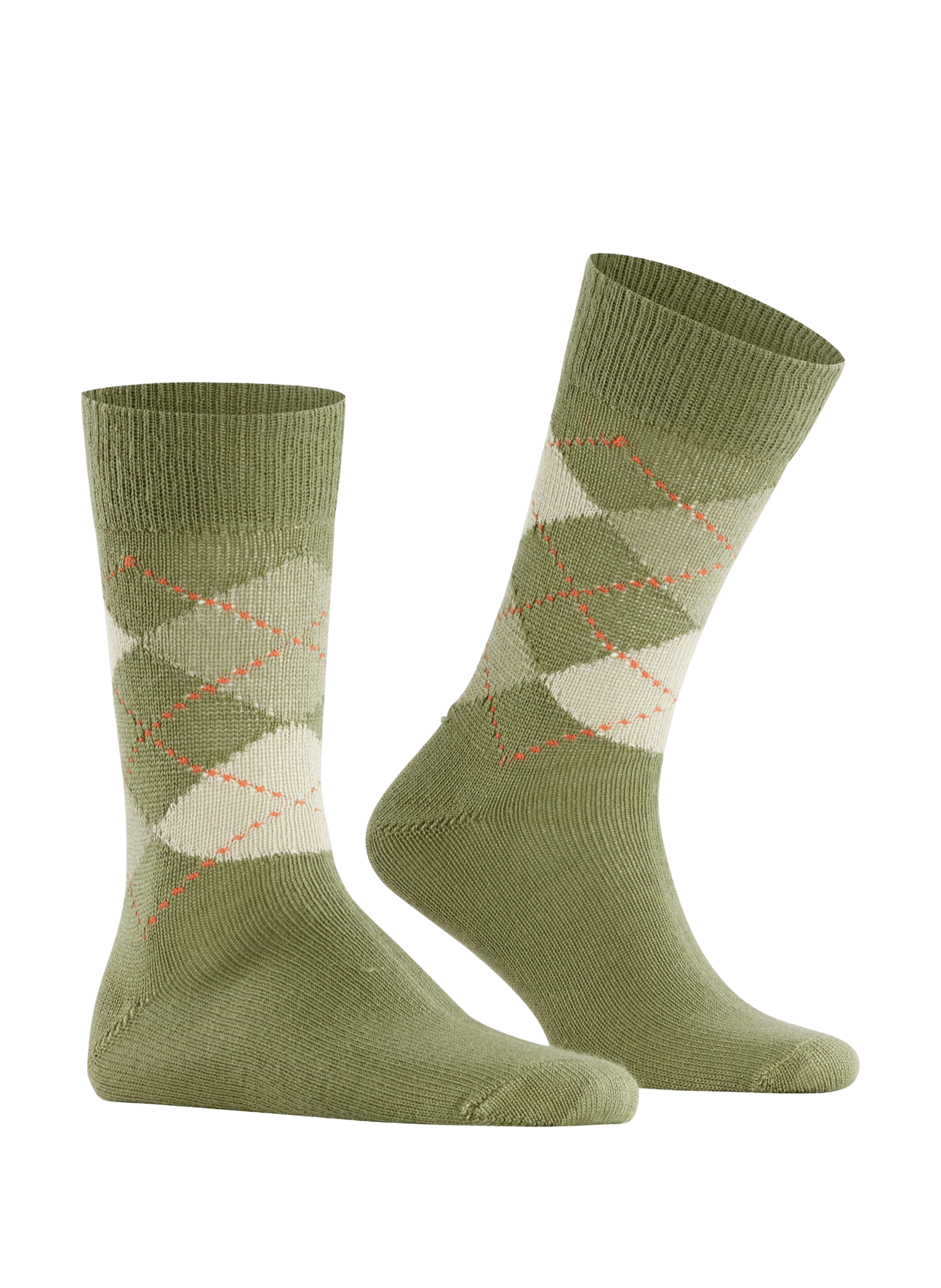 Chaussettes mi-hautes à motif losanges BURLINGTON Kaki