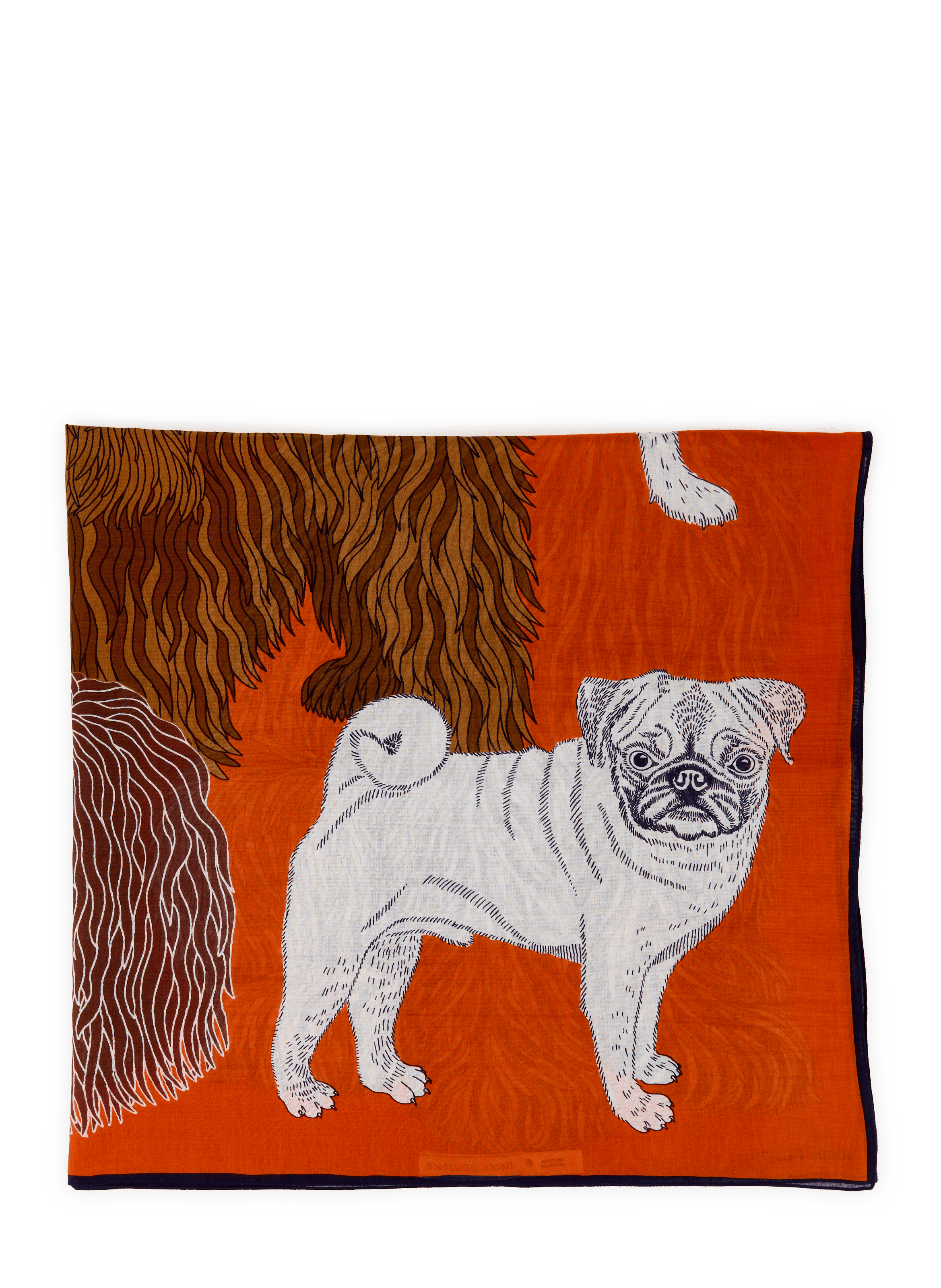 Printed cotton scarf INOUI EDITIONS Orange