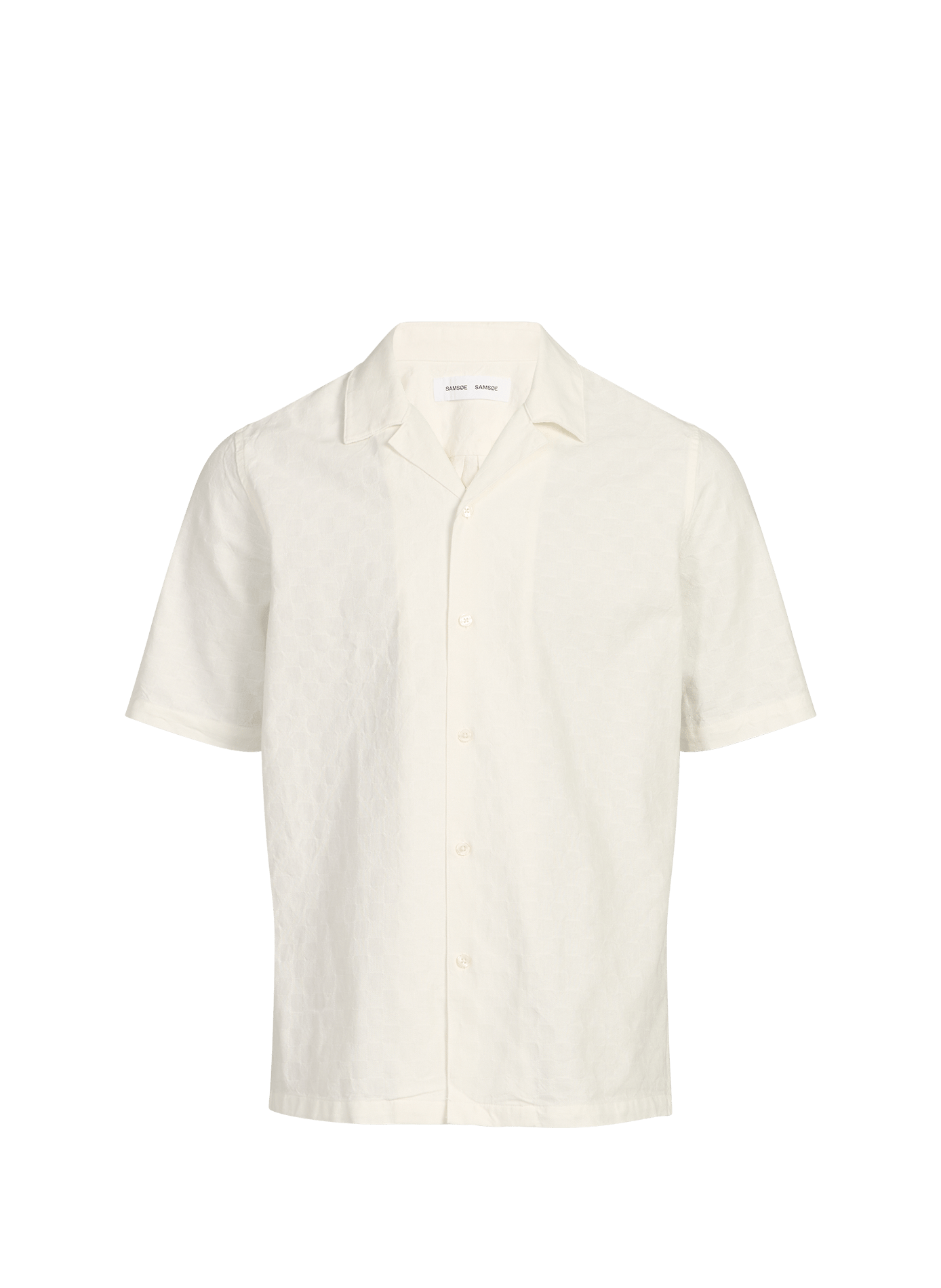 Straight Cuban collar shirt in organic cotton SAMSOE SAMSOE White