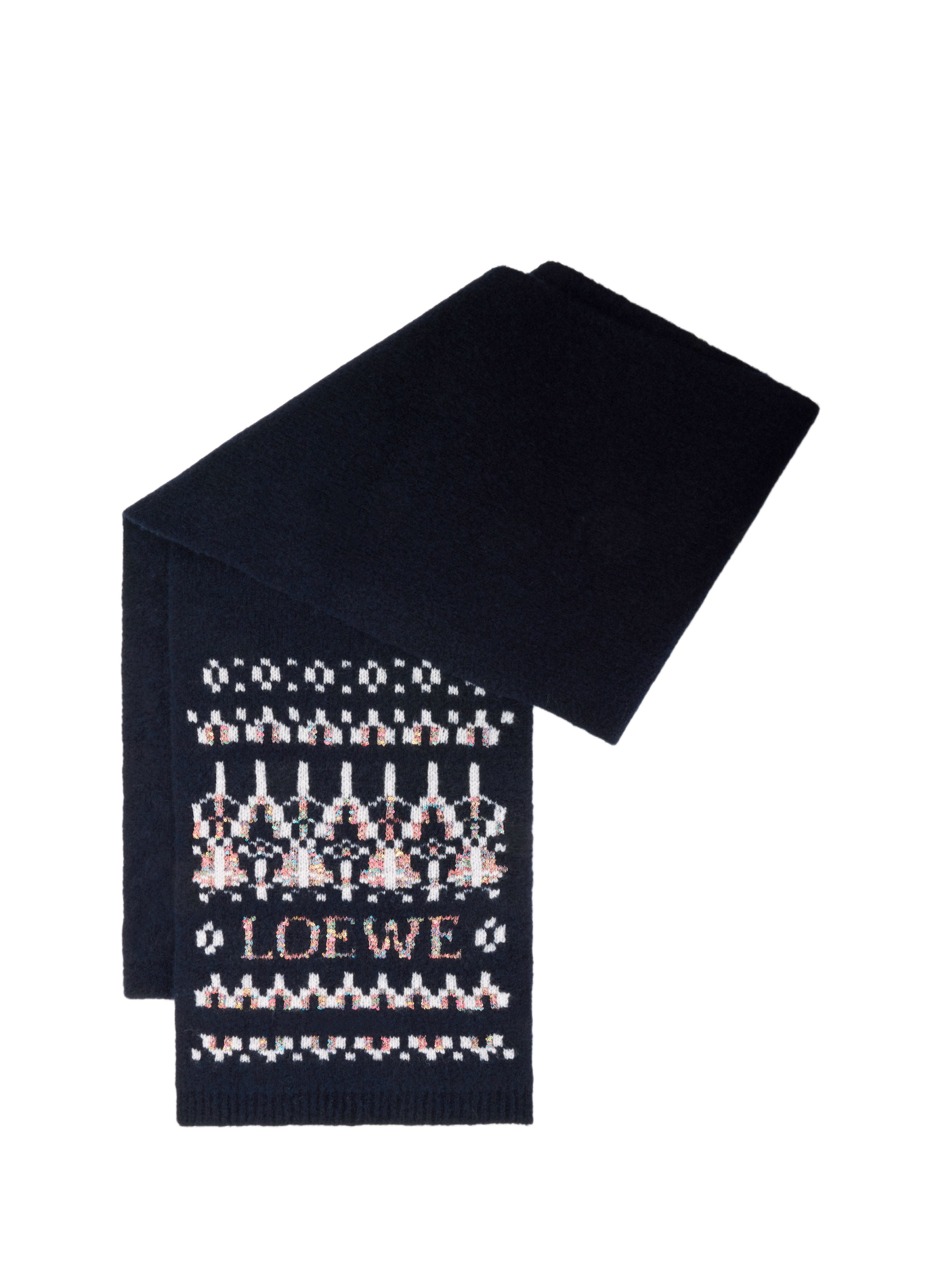 Printed wool blend scarf LOEWE Blue