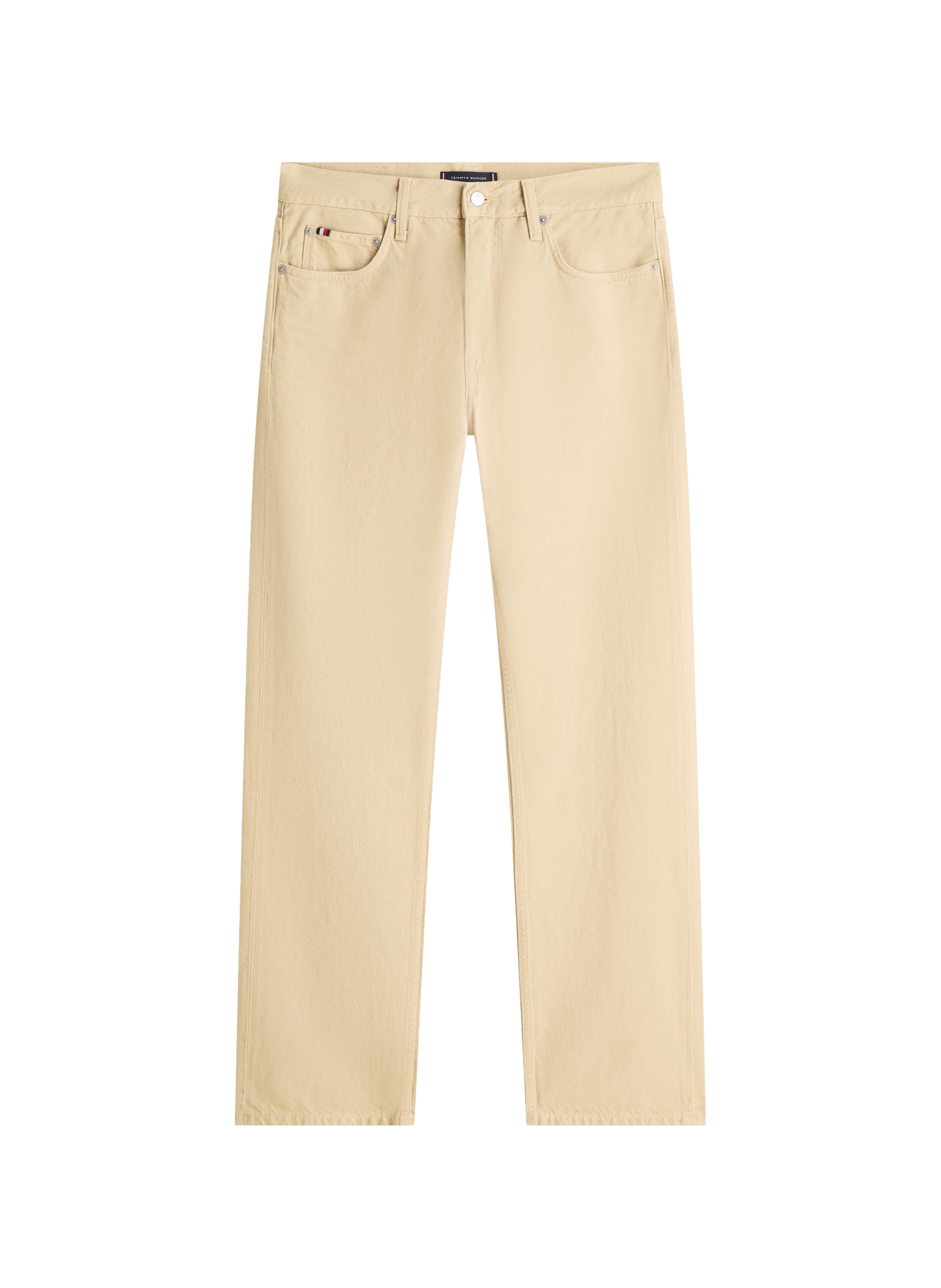 Pantalon droit en coton TOMMY HILFIGER Beige
