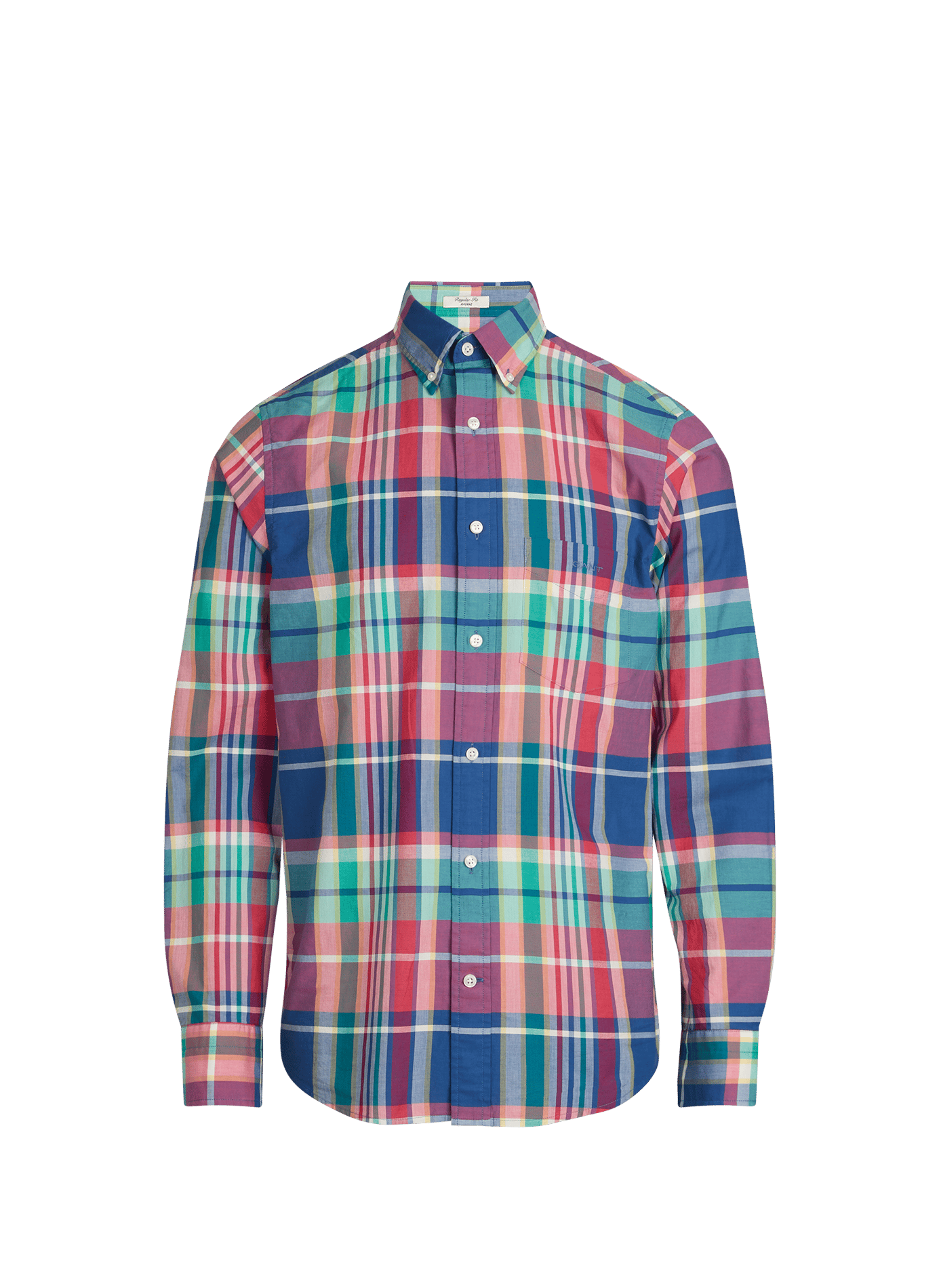 Chemise droite à carreaux en coton GANT Rose